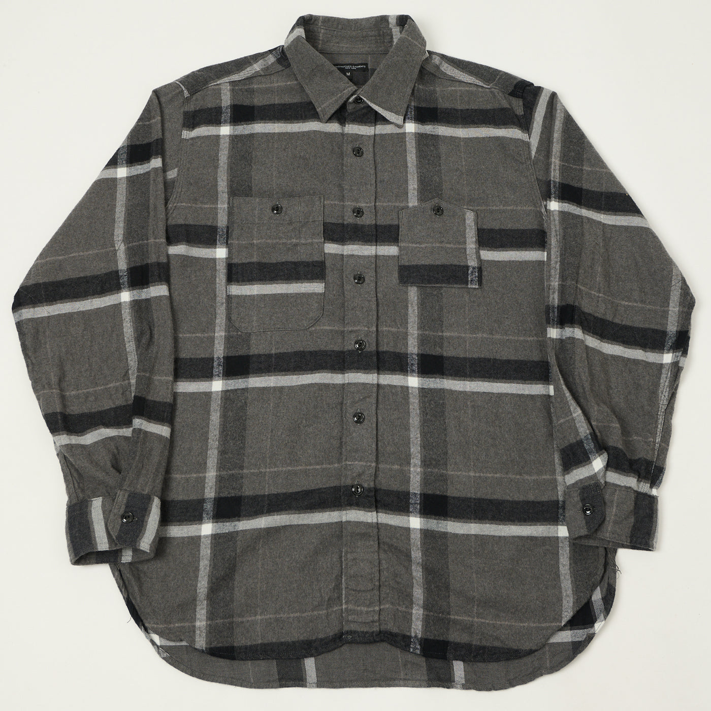 Engineered Garments Brushed Cotton Big Plaid Work Shirt - Grey/Black