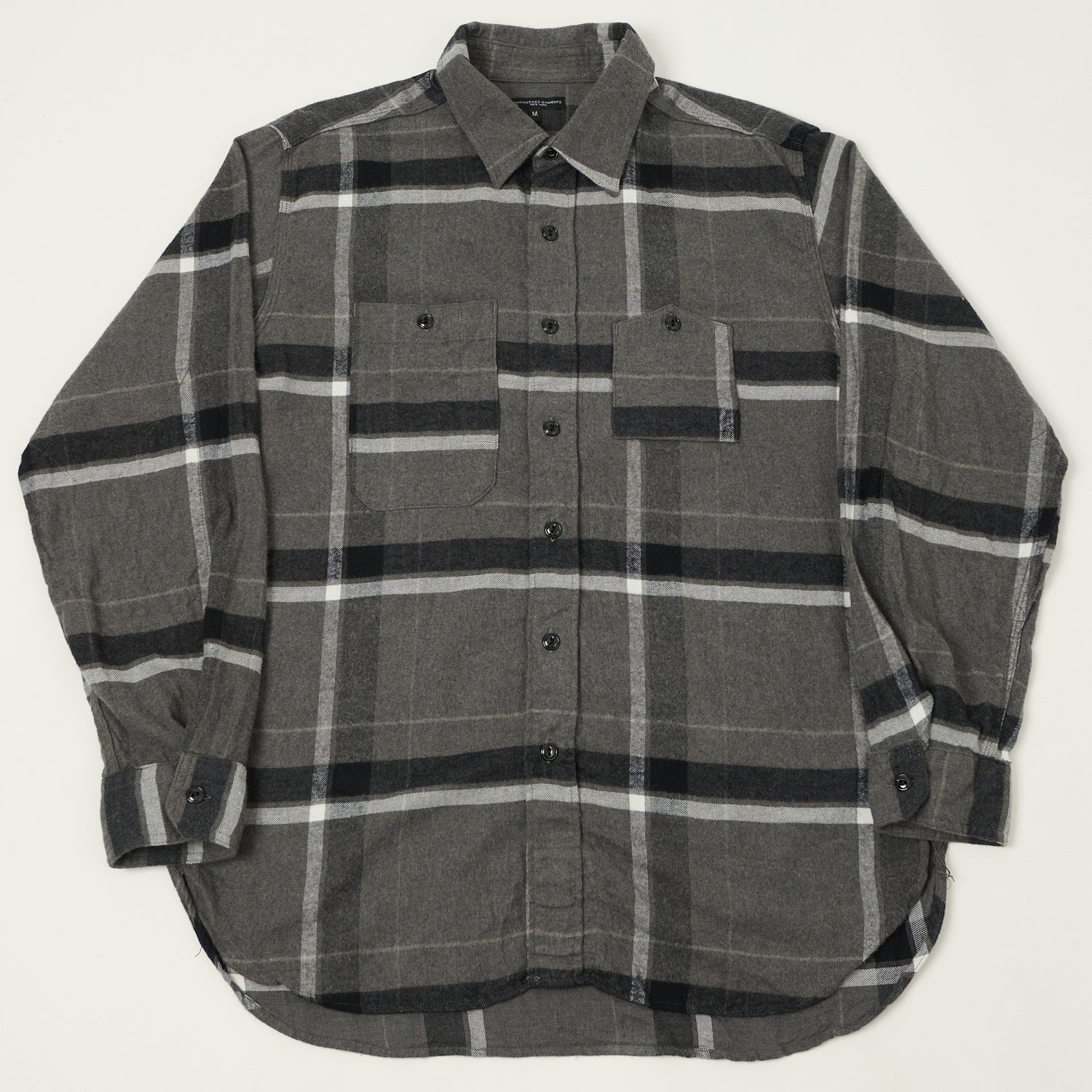 Engineered Garments Brushed Cotton Big Plaid Work Shirt - Grey/Black