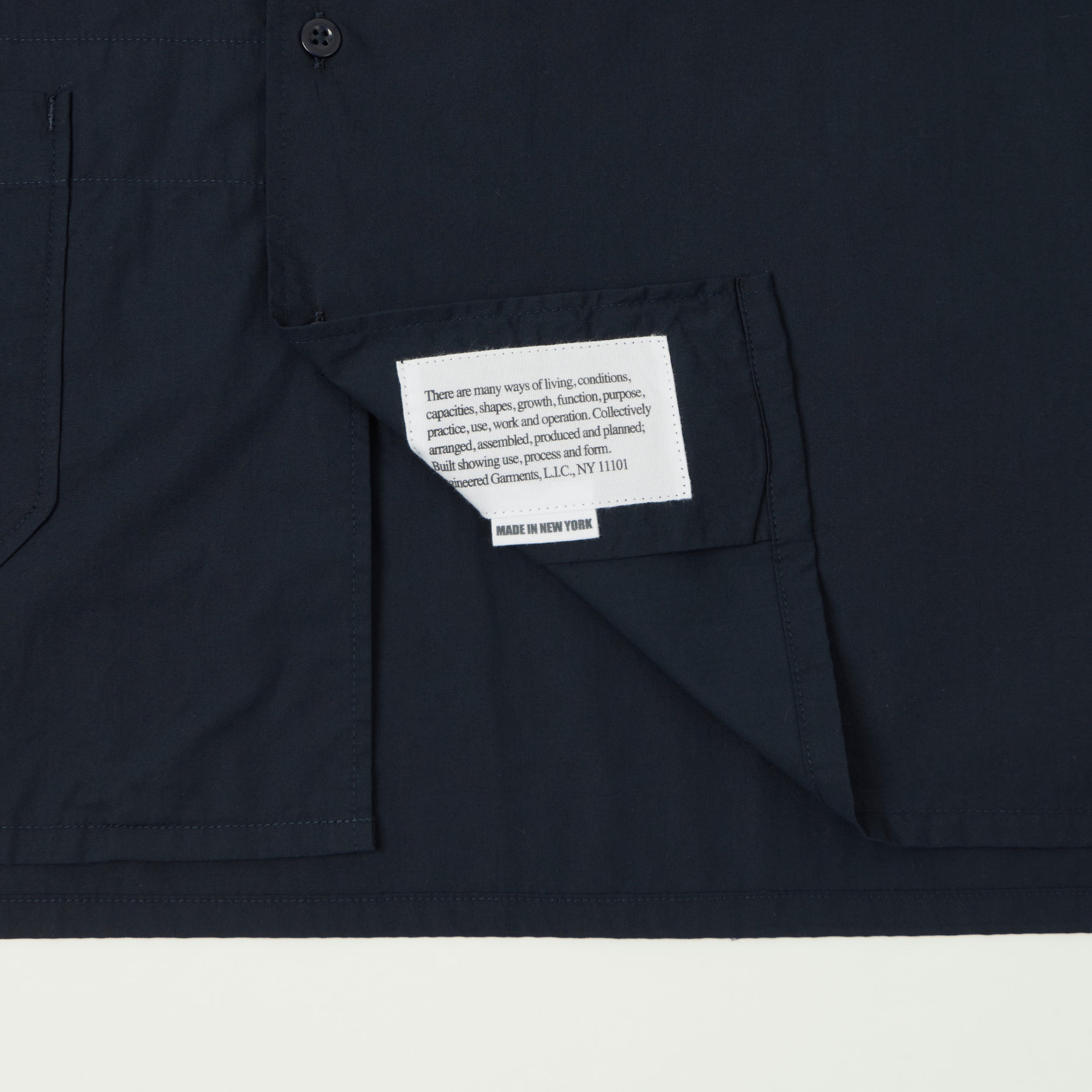 Engineered Garments Poplin Camp Shirt - Dark Navy
