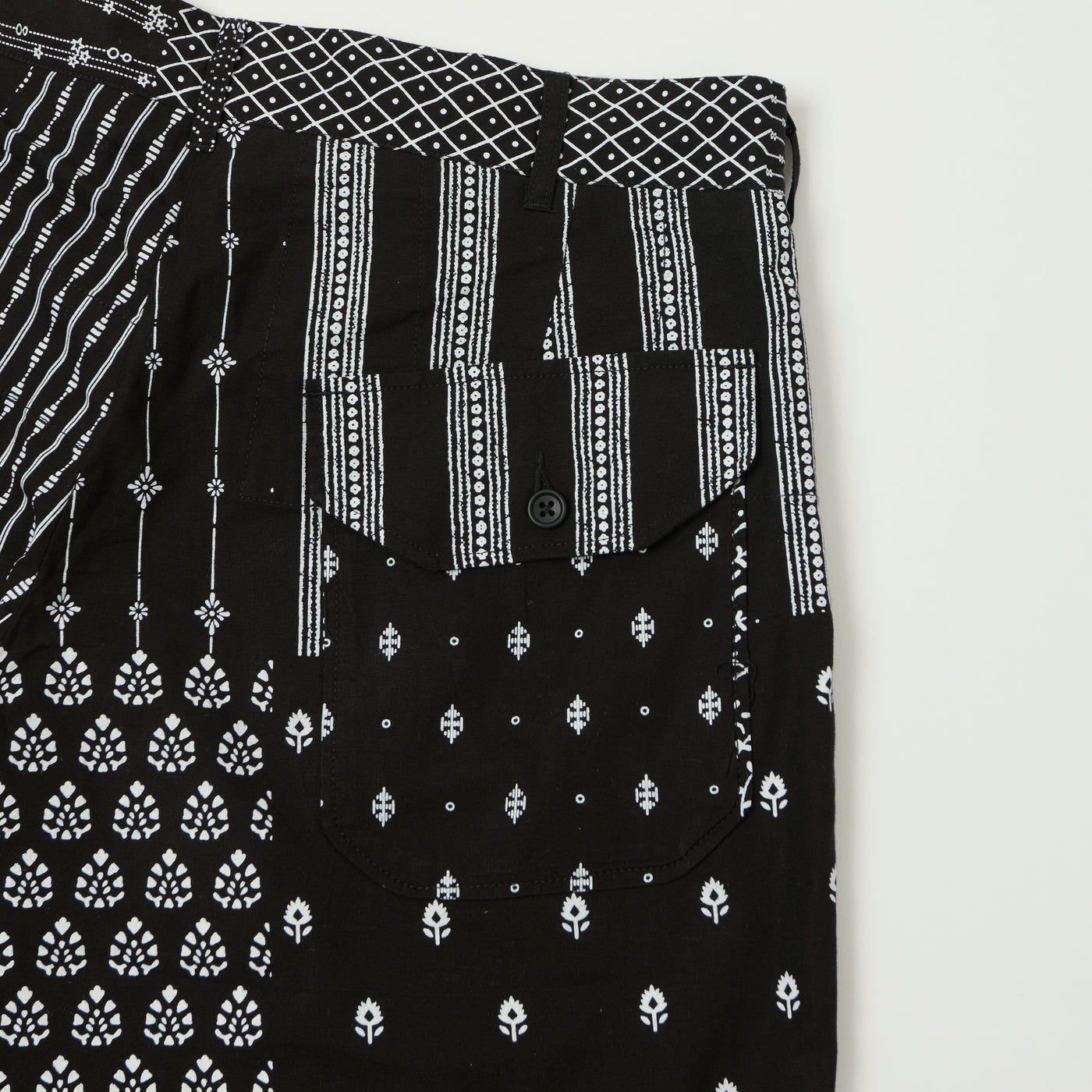 Engineered Garments 'Carlyle' Patchwork Trouser - Black/White
