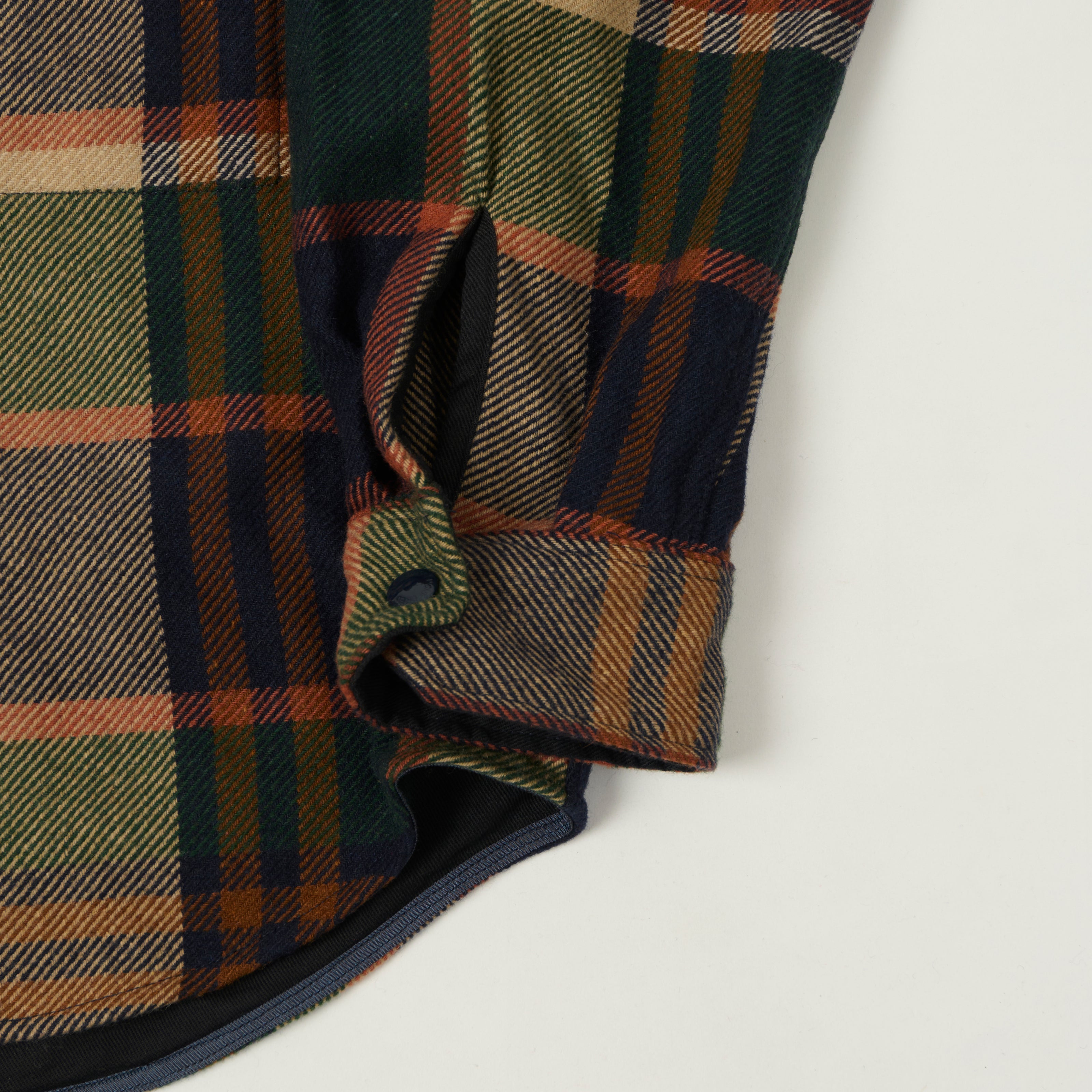 Engineered Garments Heavy Wool Plaid CPO Overshirt - Navy/Brown