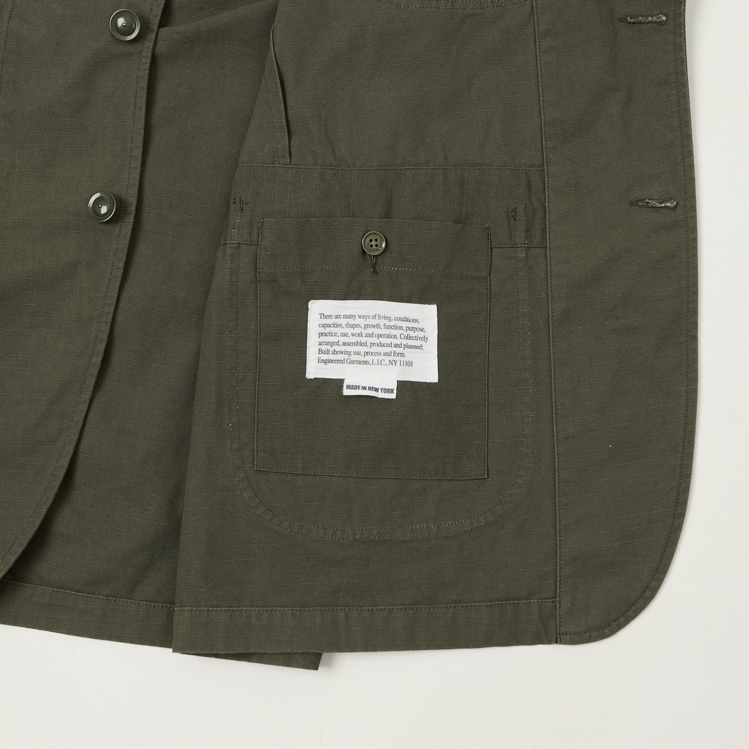 Engineered Garments Heavyweight Ripstop Bedford Jacket - Olive