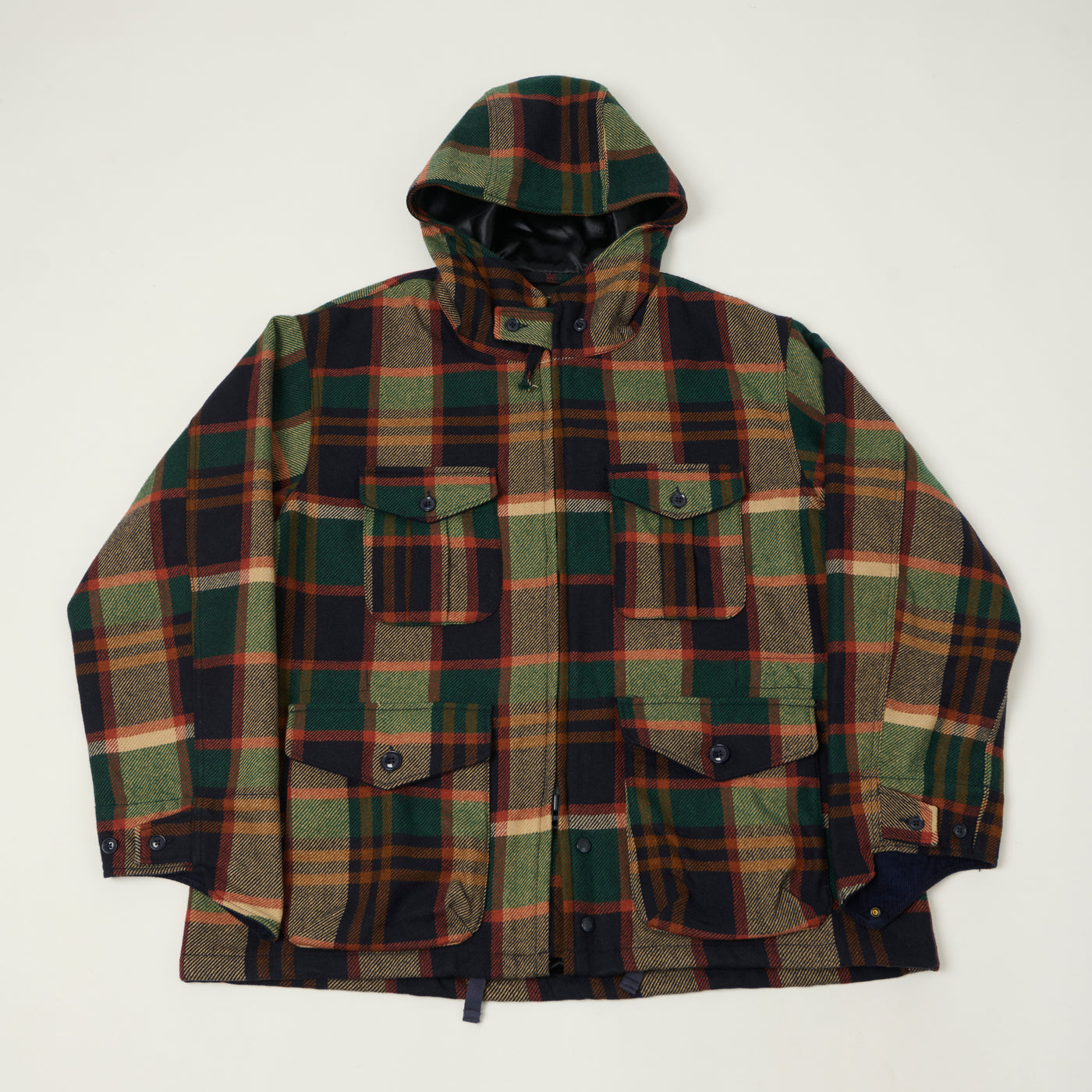 Engineered Garments Heavy Wool Plaid 'SAS' Jacket - Navy/Brown
