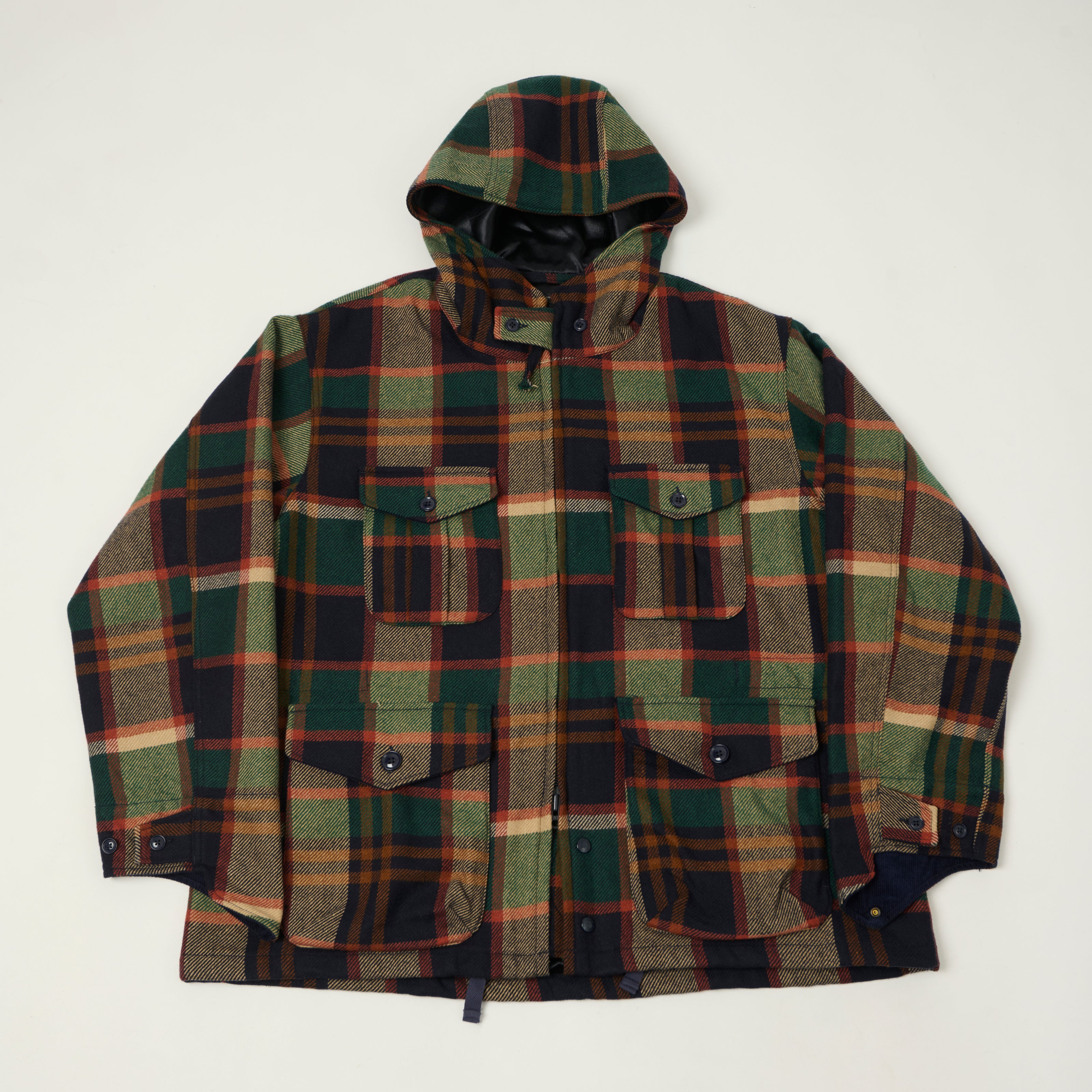 Engineered Garments Heavy Wool Plaid 'SAS' Jacket - Navy/Brown