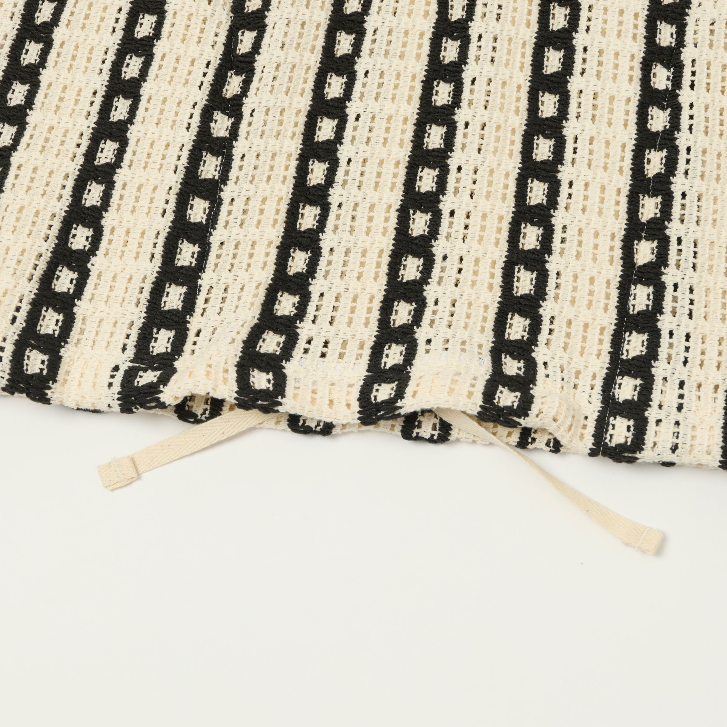 Engineered Garments Short Sleeve Crochet Hoody - White/Black