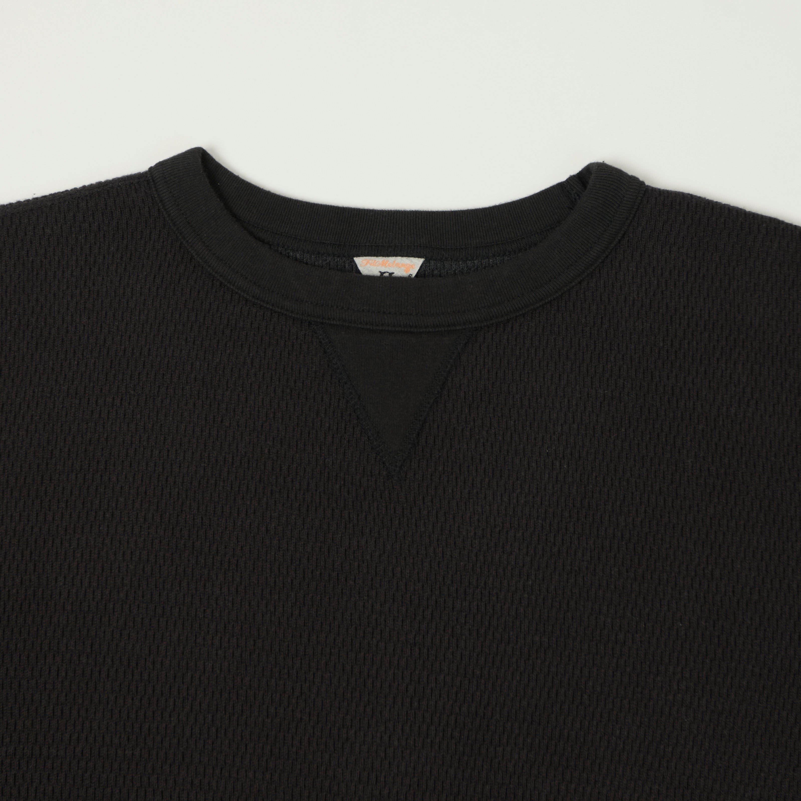FilMelange 'Daryl' Honeycomb Knit Thermal T-Shirt - Black