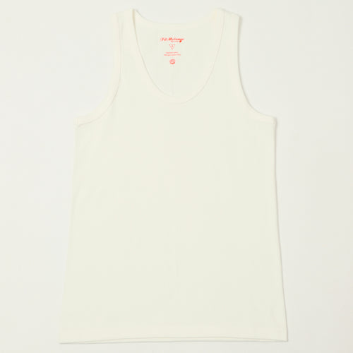 FilMelange 'Ryan' Organic Cotton Rib Vest - White