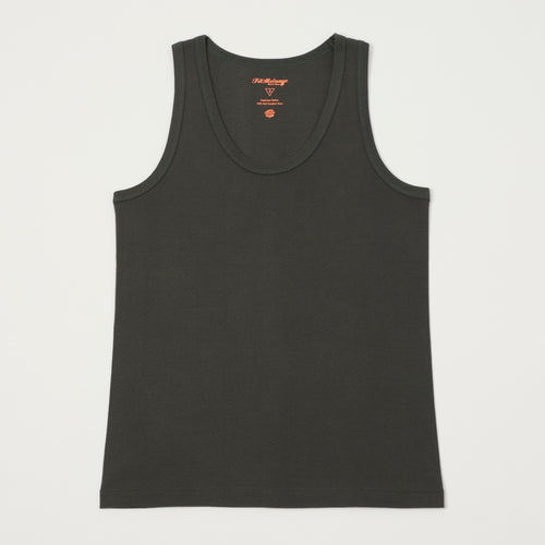FilMelange 'Ryan' Organic Cotton Rib Vest - Charcoal/Khaki