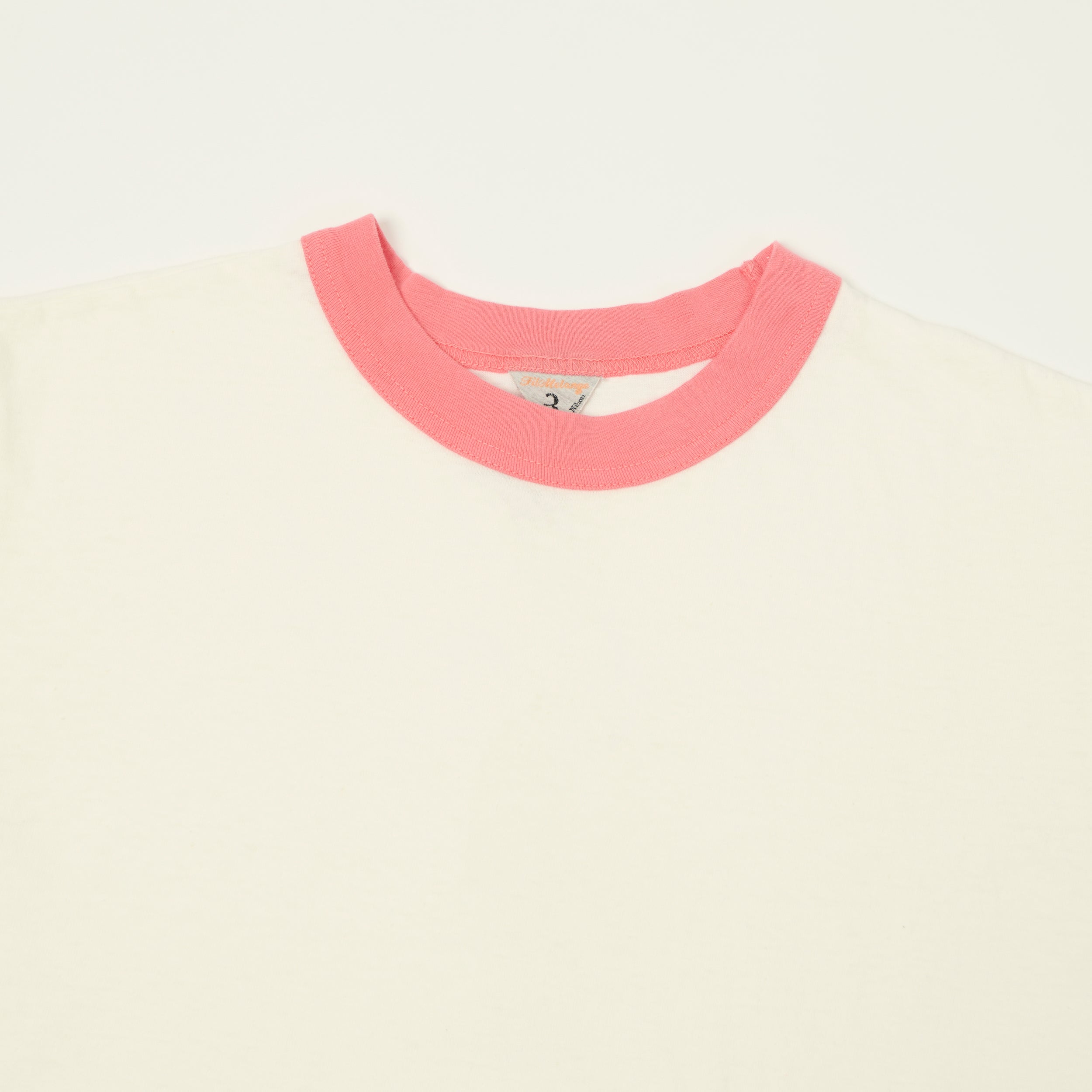 FilMelange 'Volker II' Ringer T-Shirt  - White/Peach