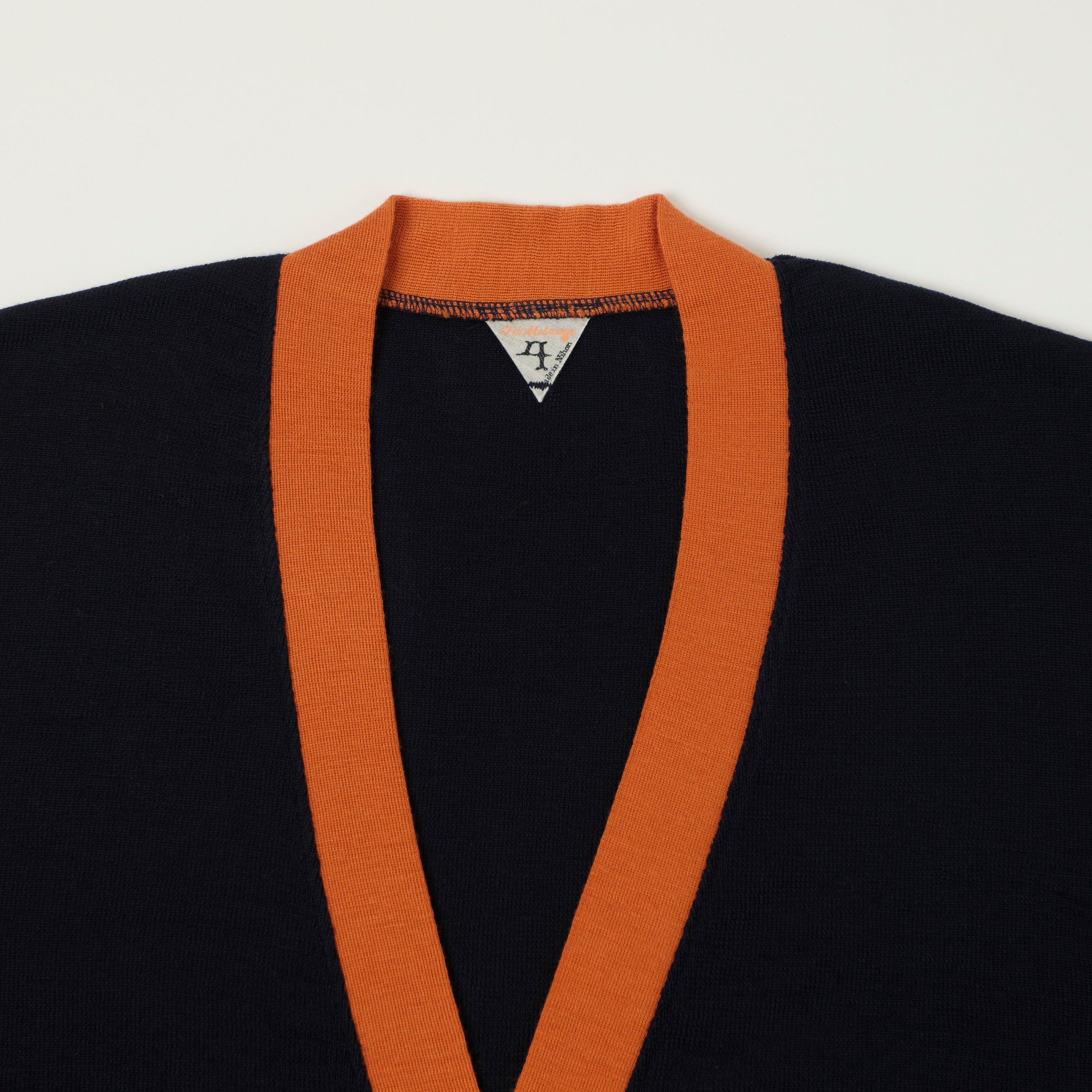 FilMelange 'Wallace' Contrast Wool Cardigan - Navy/Orange