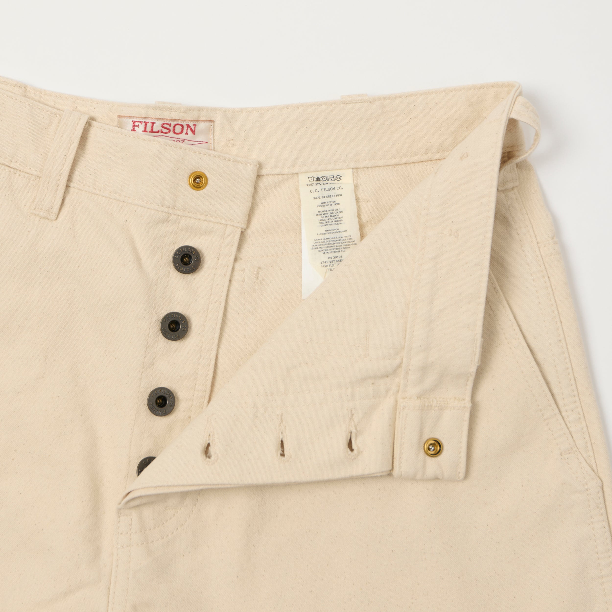 Filson Dry Tin Cloth Shorts - Natural Seed