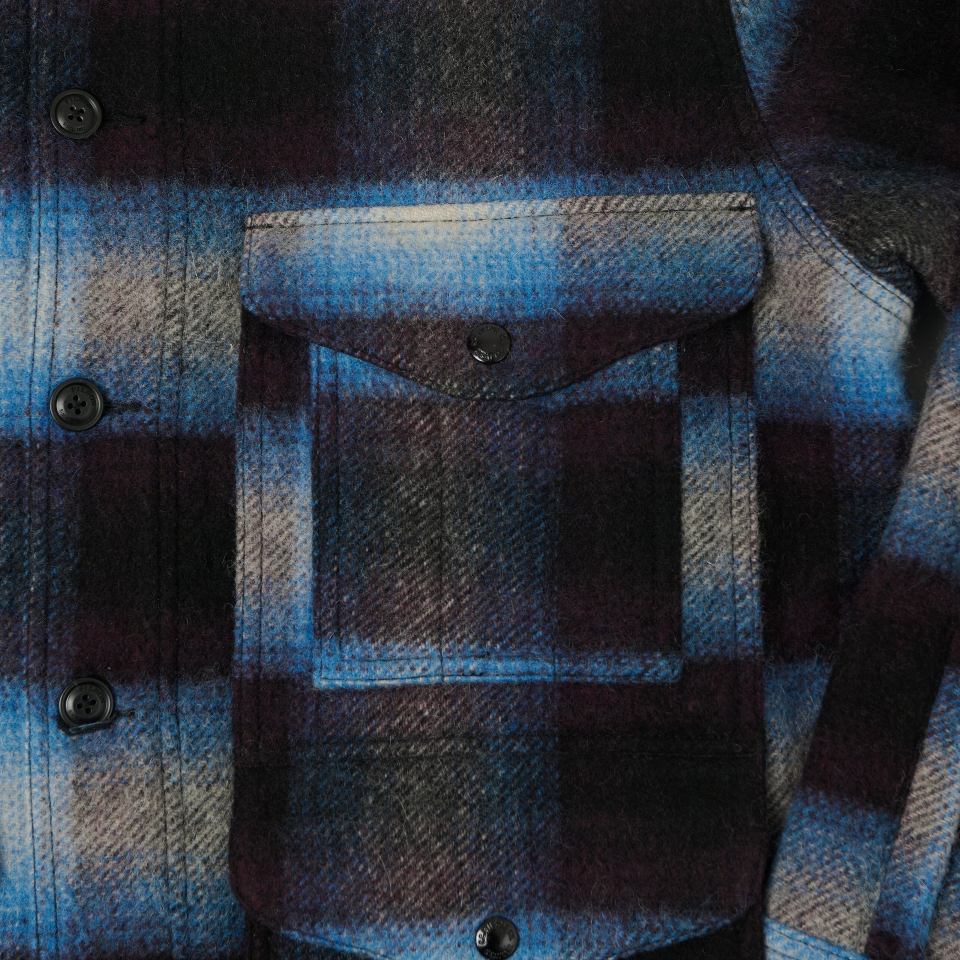 Filson 'Journey Man' Wool Plaid Jacket - Blue/Black