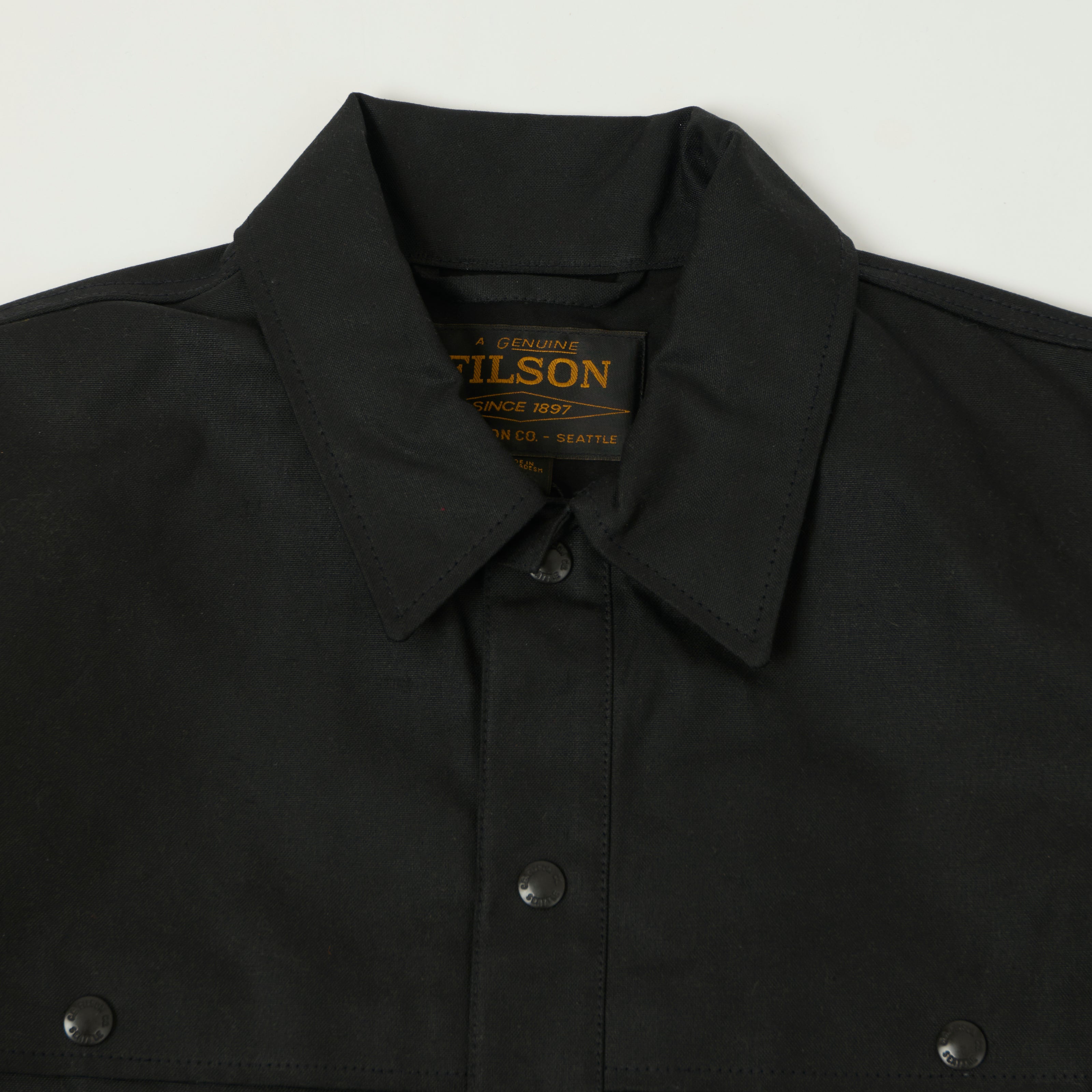 Filson Lined Tin Cloth Cruiser Jacket - Black