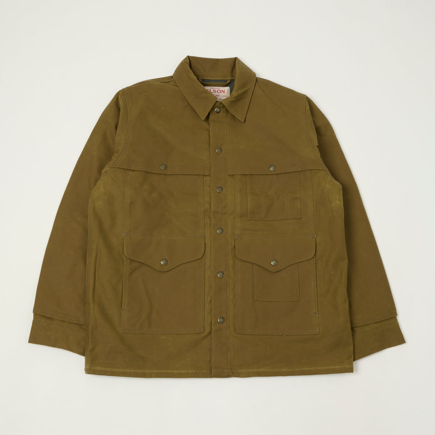 Filson Lined Tin Cloth Cruiser Jacket - Dark Tan