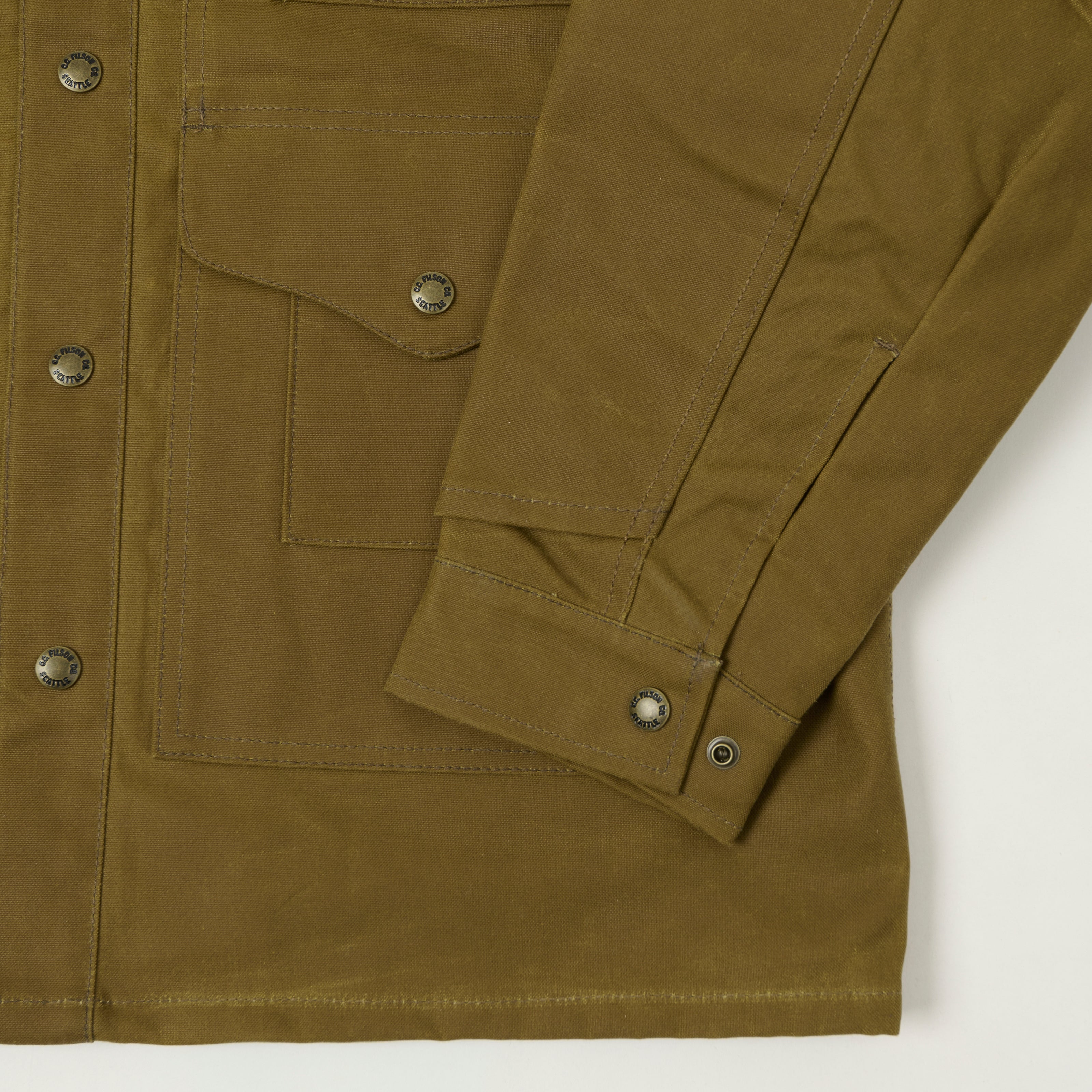 Filson Lined Tin Cloth Cruiser Jacket - Dark Tan