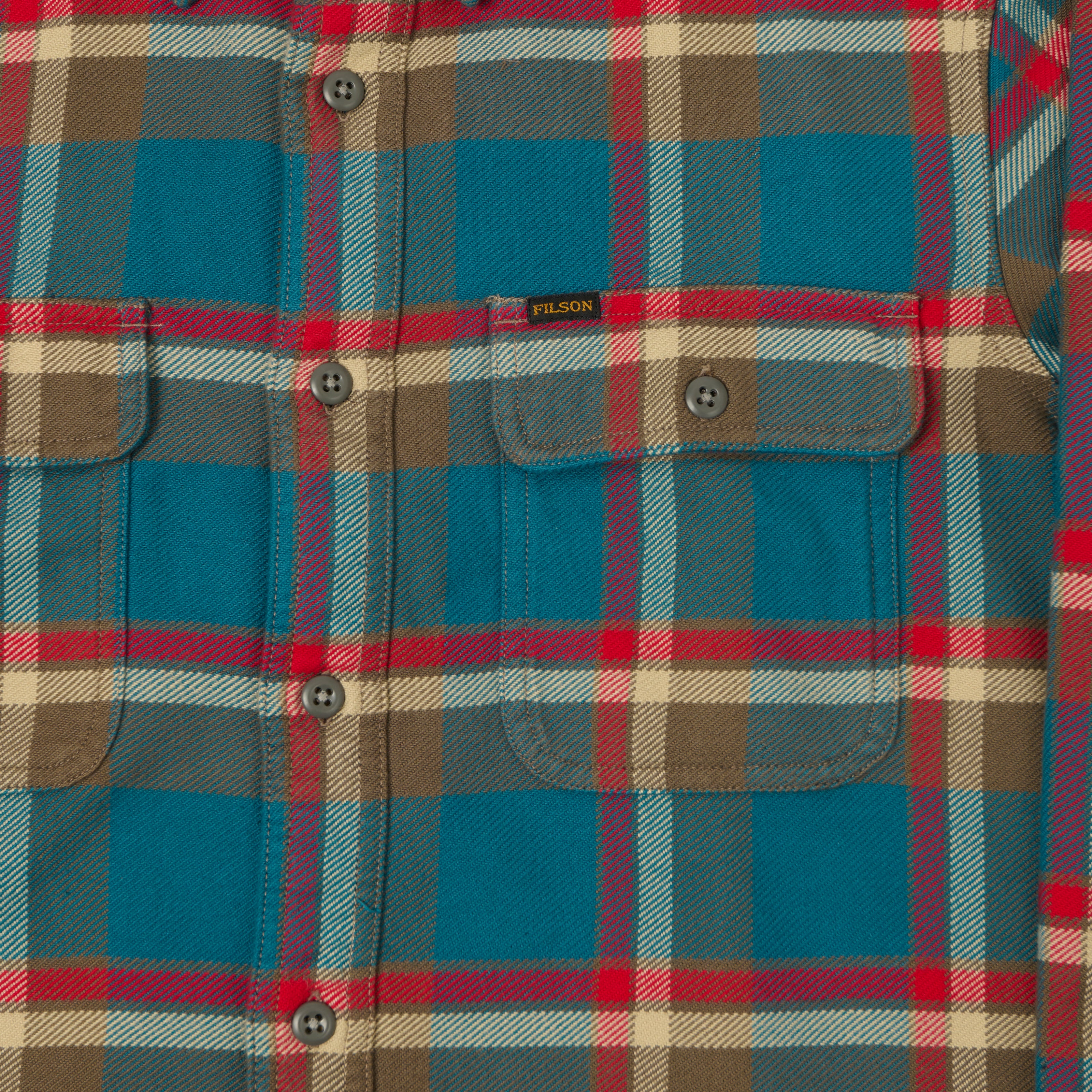 Filson Vintage Flannel Work Shirt - Blue/Grey/Multi