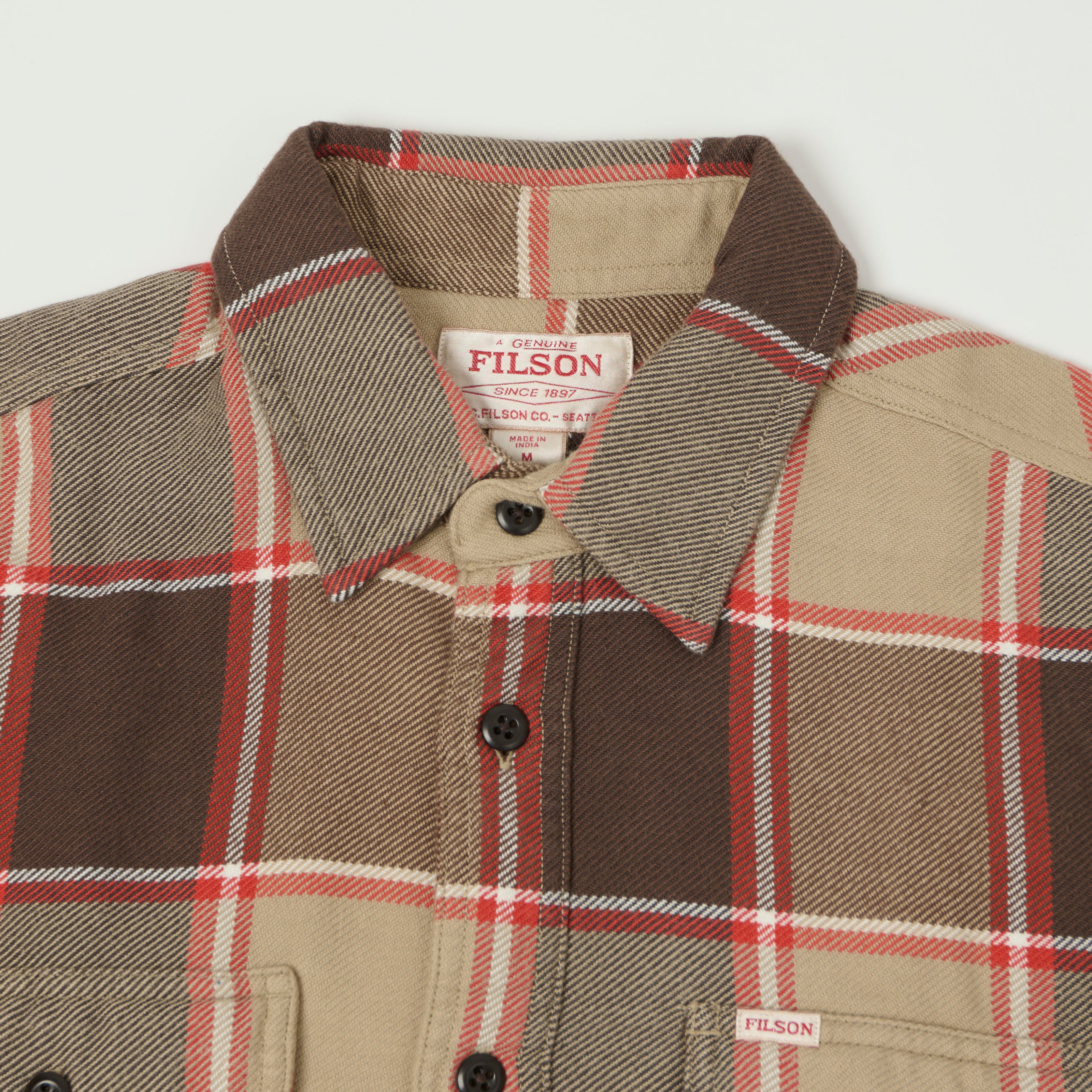 Filson Vintage Flannel Work Shirt - Tan/Orange