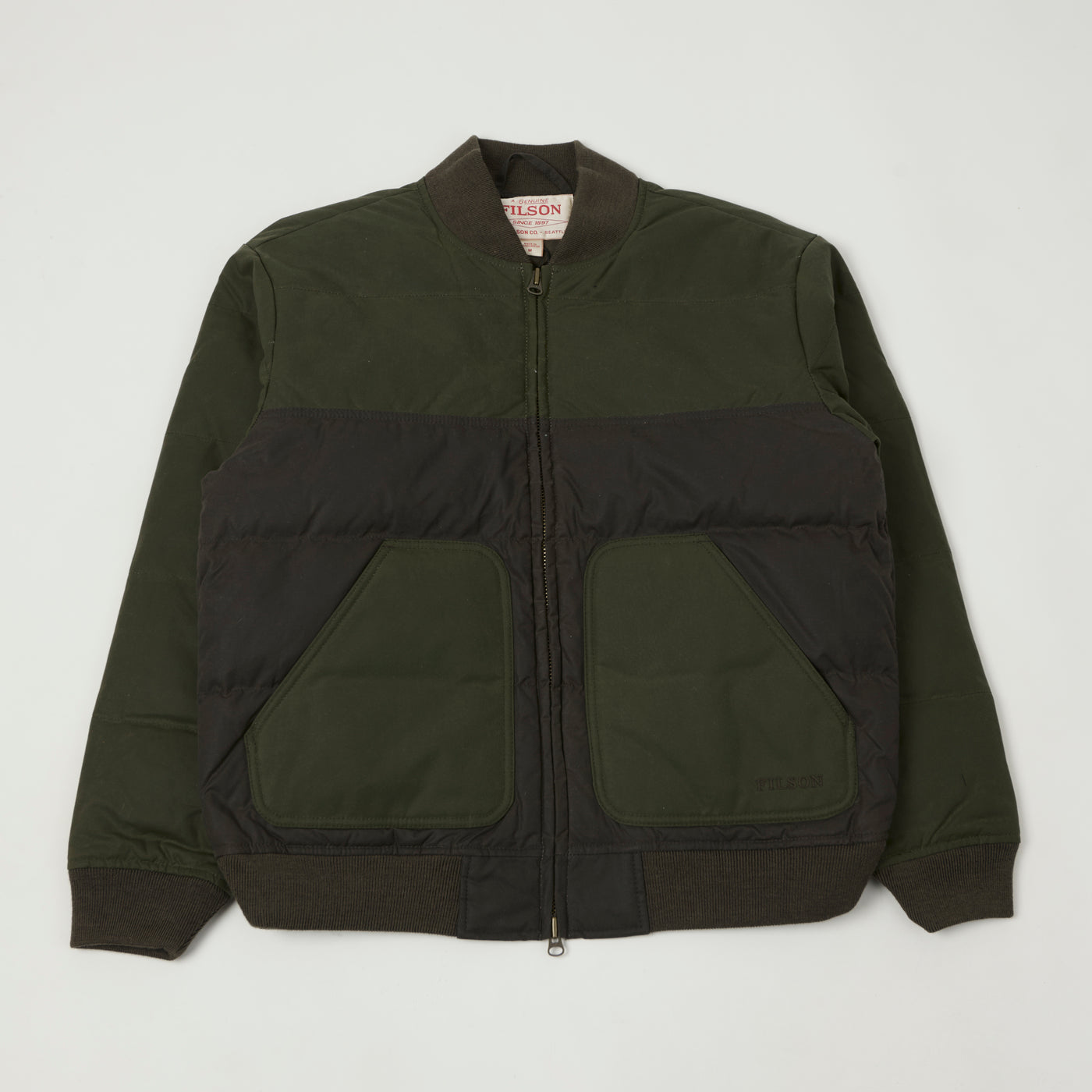 Filson Waxed Down Bomber Jacket - Otter Green