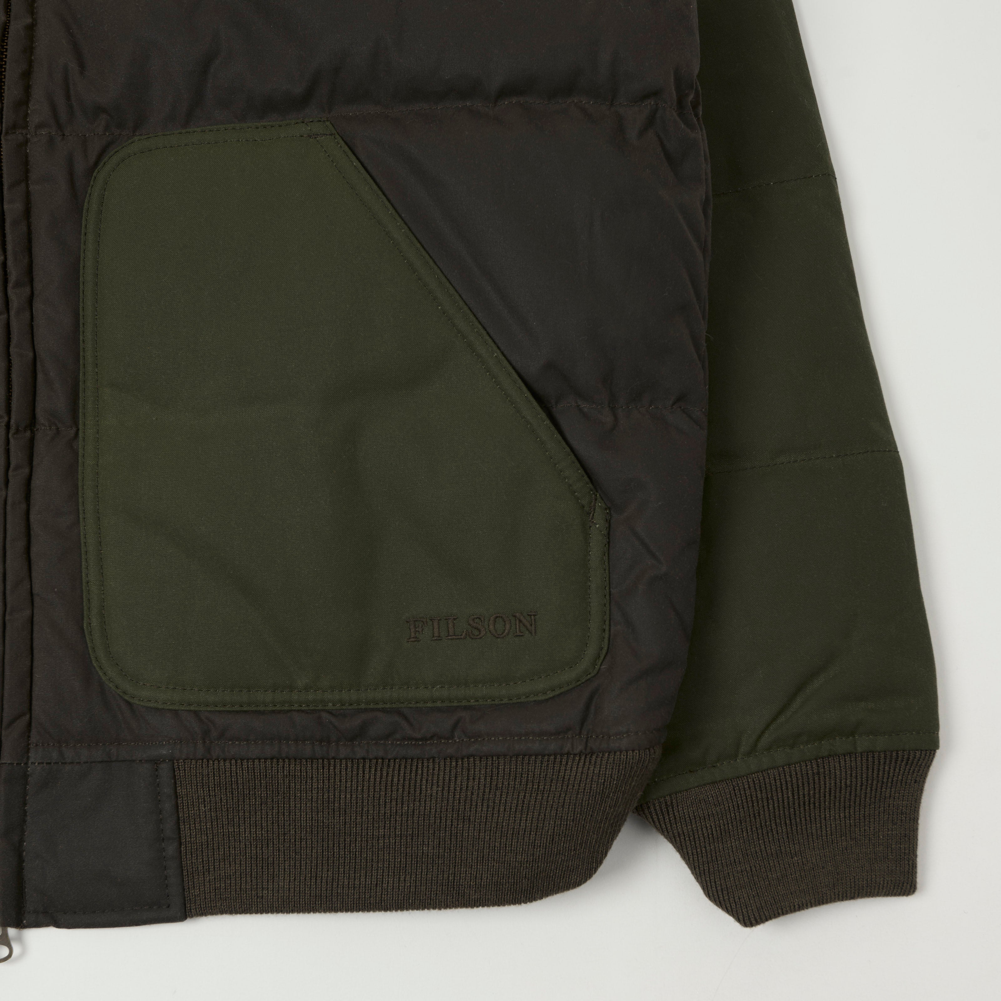 Filson Waxed Down Bomber Jacket - Otter Green