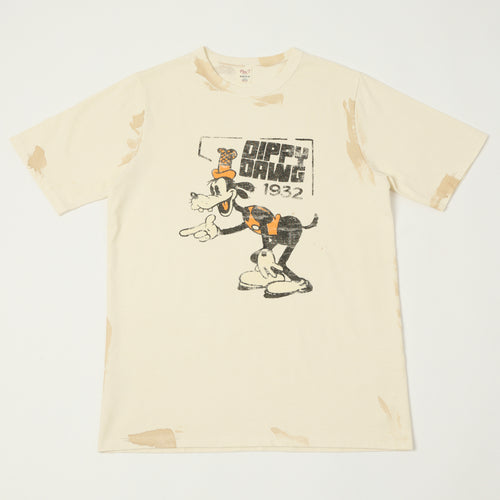 Flea-T 1950s Orange 'Dippy Dawg' T-Shirt - White