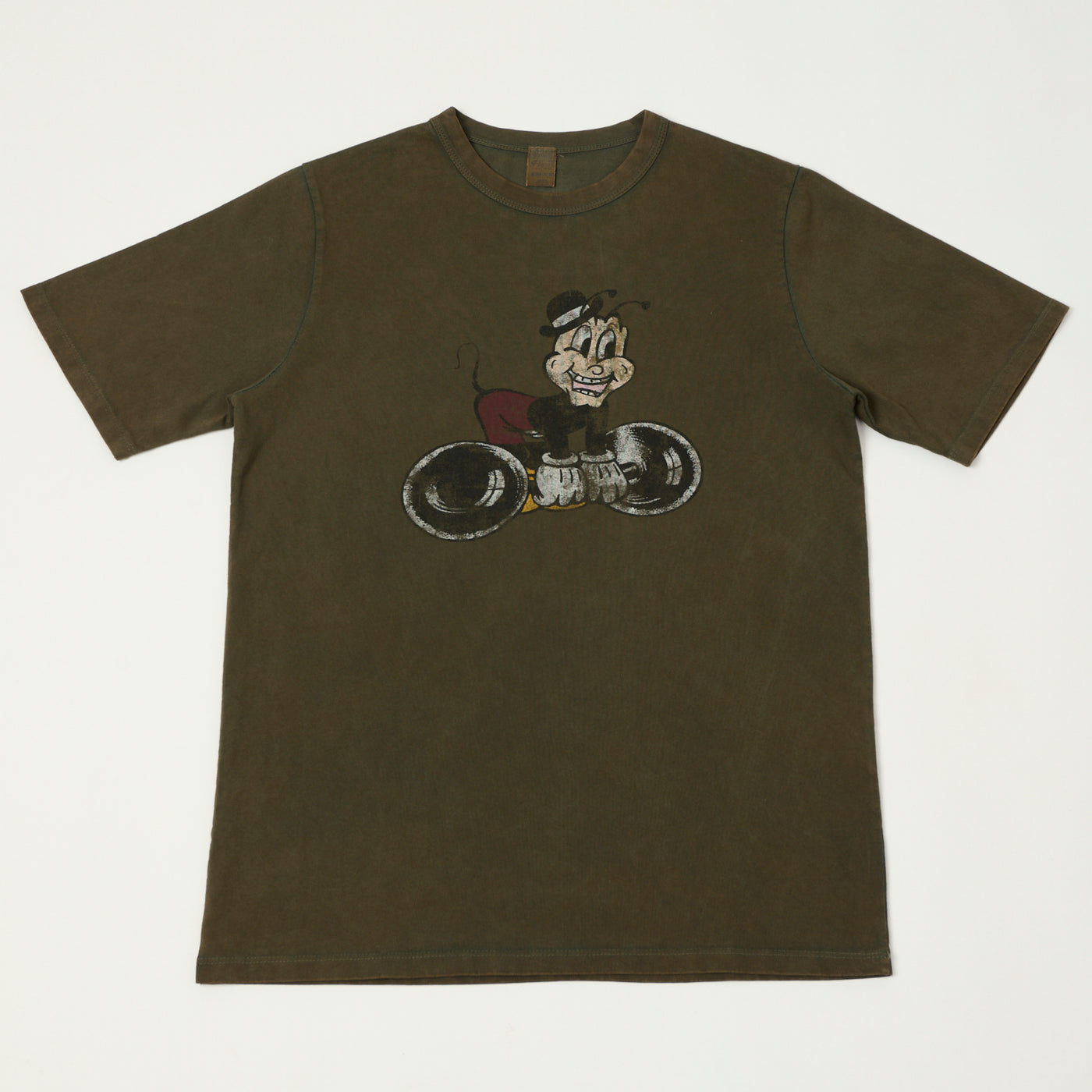 Flea-T 1950s 'Macho Mr. Flea' T-Shirt - Brown