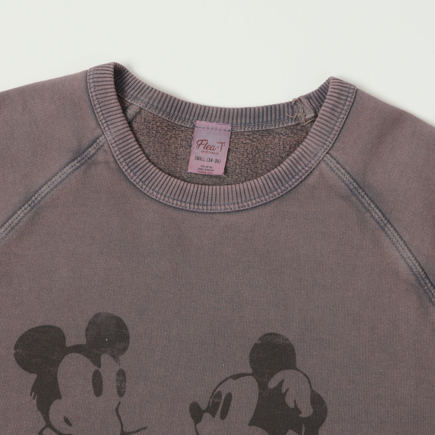 Flea-T 1950s Raglan Sleeve 'Mono Mickey Evolution' Sweatshirt - Navy