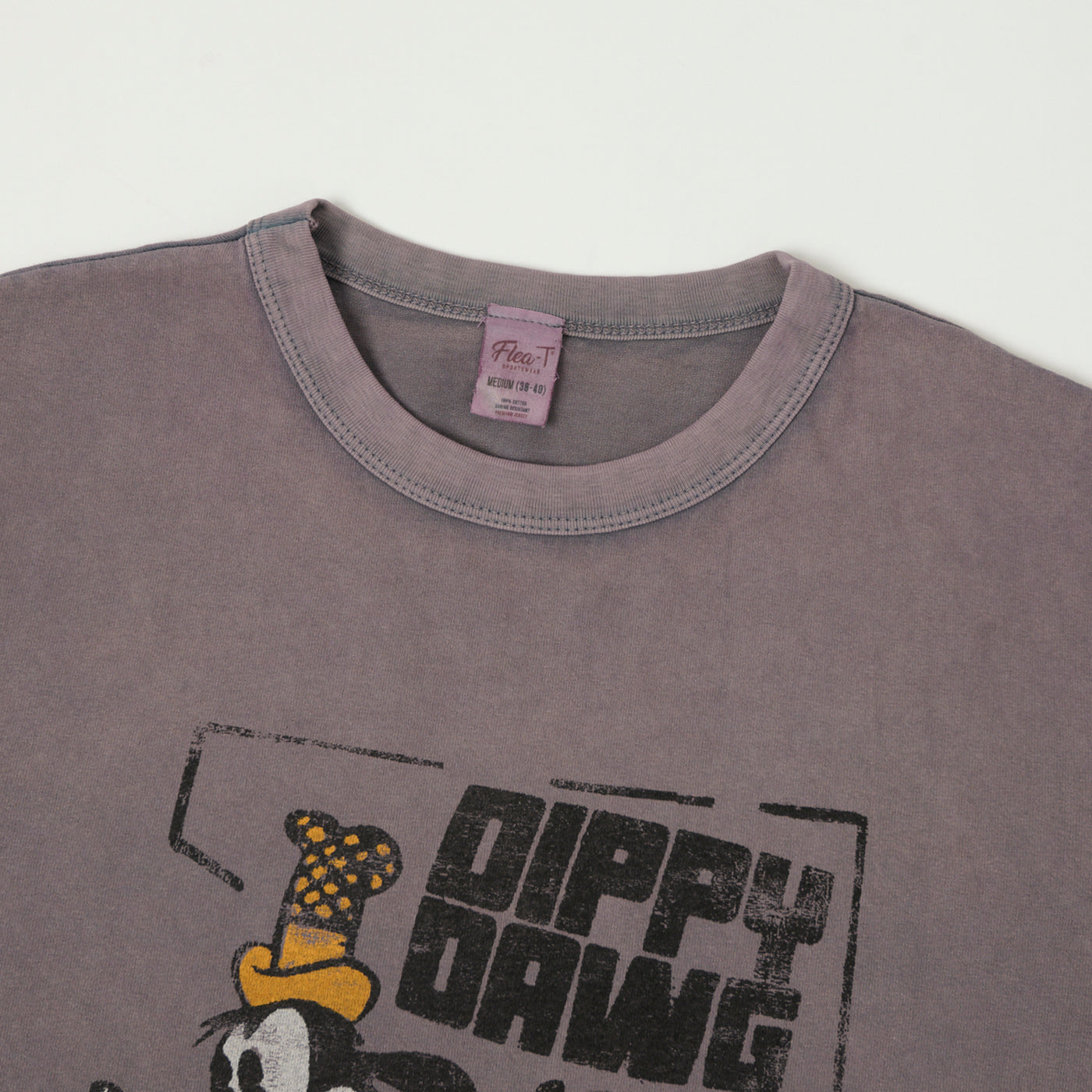 Flea-T 1950s Orange 'Dippy Dawg' T-Shirt - Navy