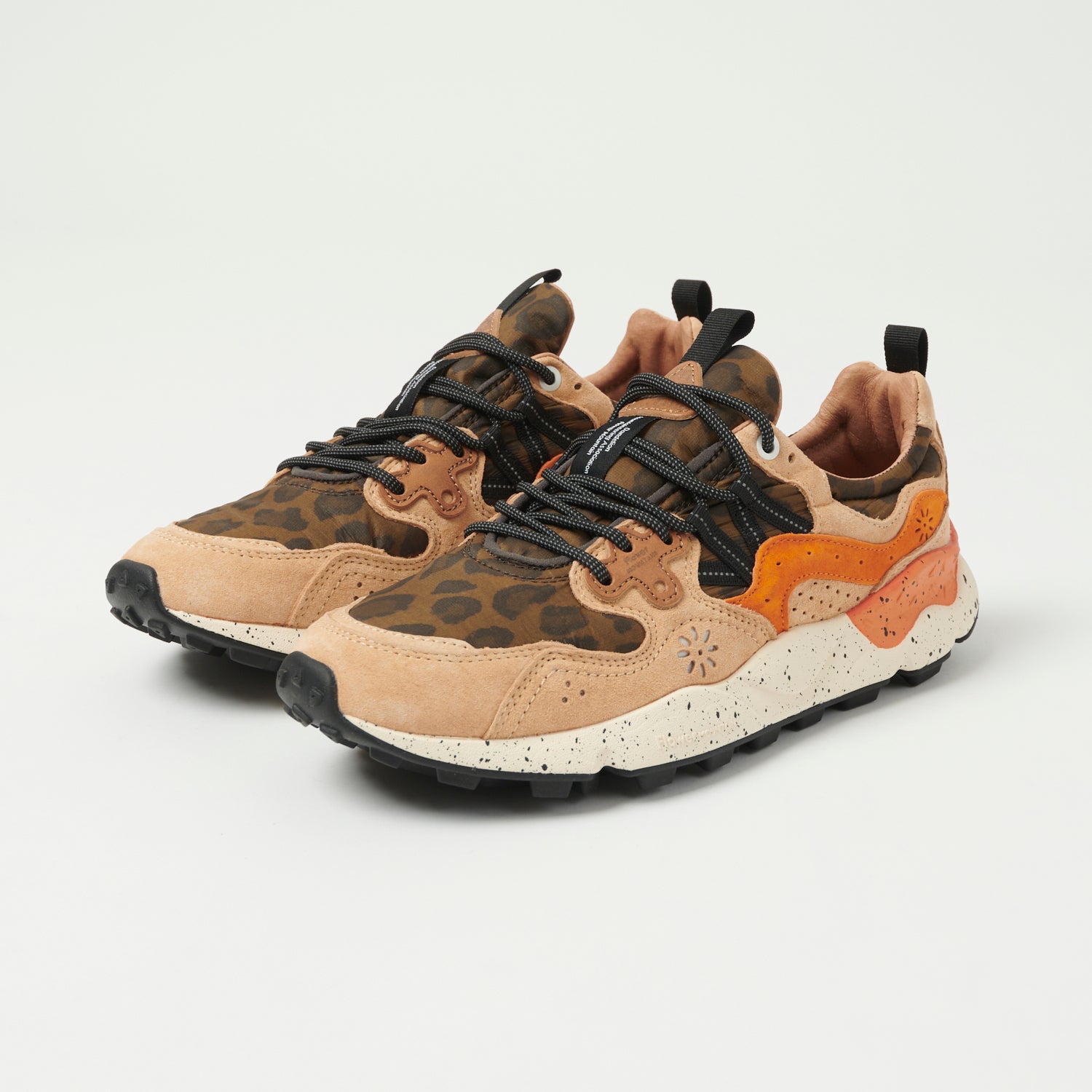 Flower Mountain Yamano 3 Suede/Nylon/Animal Sneaker - Beige/Brown