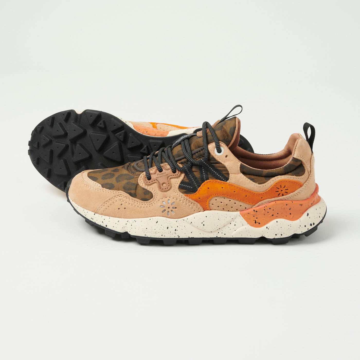 Flower Mountain Yamano 3 Suede/Nylon/Animal Sneaker - Beige/Brown