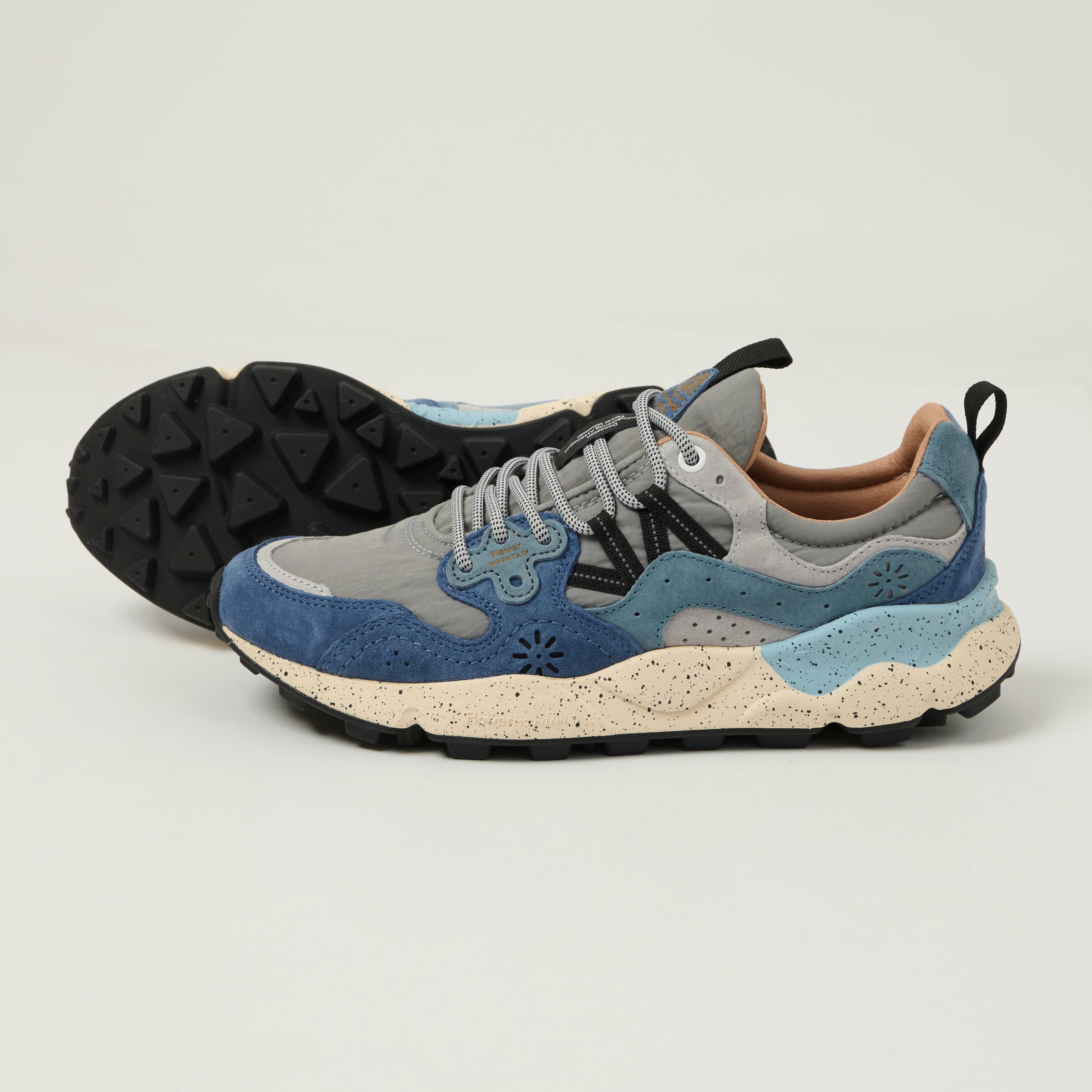 Flower Mountain Yamano 3 Suede/Nylon Sneaker - Light Blue/Deep Petrol/Stone