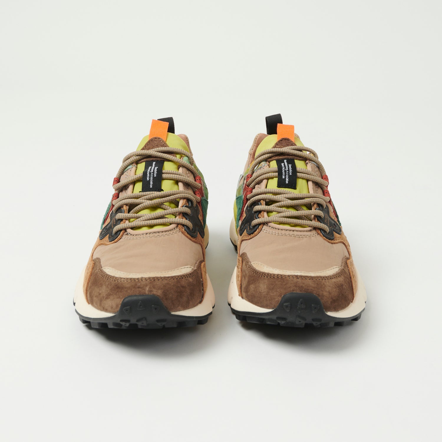 Flower Mountain Yamano 3 Suede/Nylon Sneaker - Brown-Green/Pastel