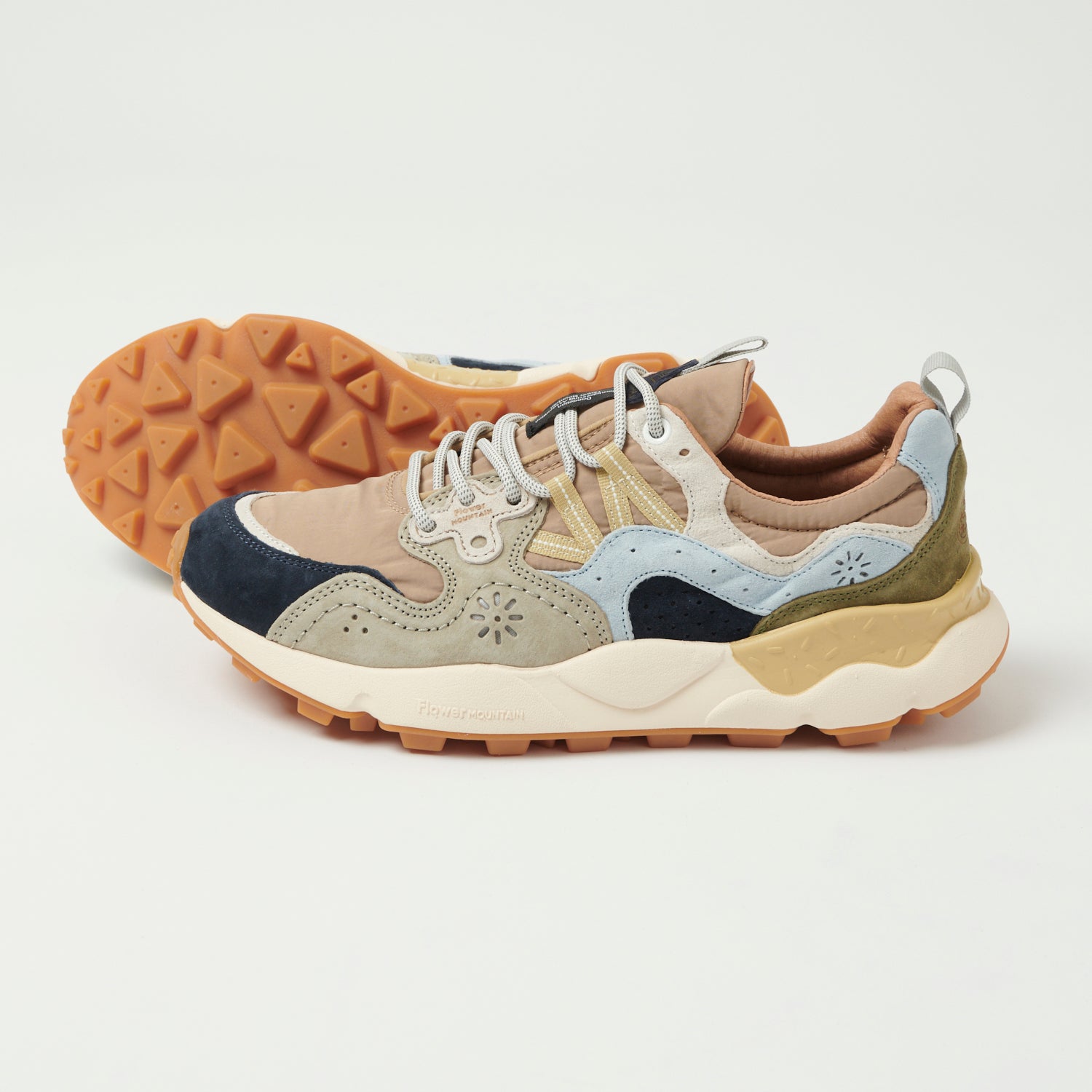 Flower Mountain Yamano 3 Man Suede/Nylon Sneaker - Black/Brown/Army Green