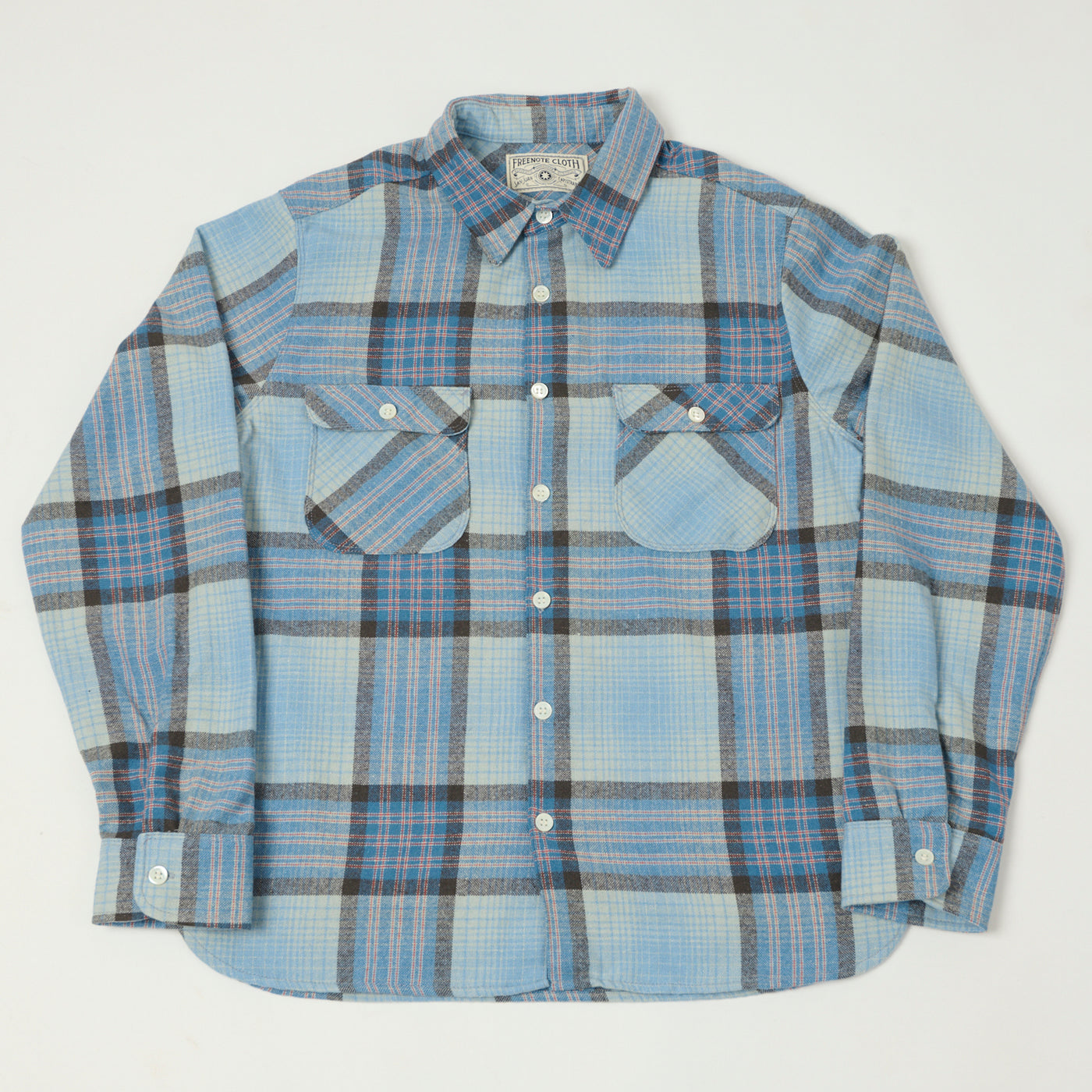 Freenote Cloth 'Benson' Concord Wool Plaid Shirt - Blue