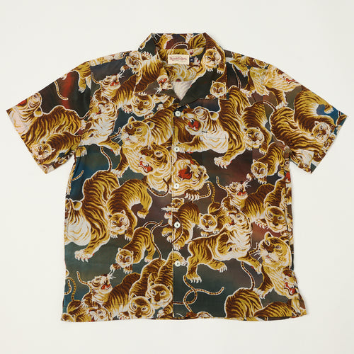 Freenote Cloth 'Cayucos Painted Tigers' Short Sleeve Shirt - Orange