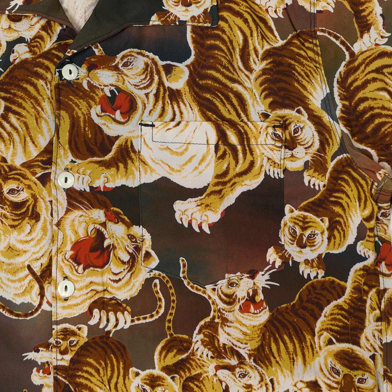 Freenote Cloth 'Cayucos Painted Tigers' Short Sleeve Shirt - Orange