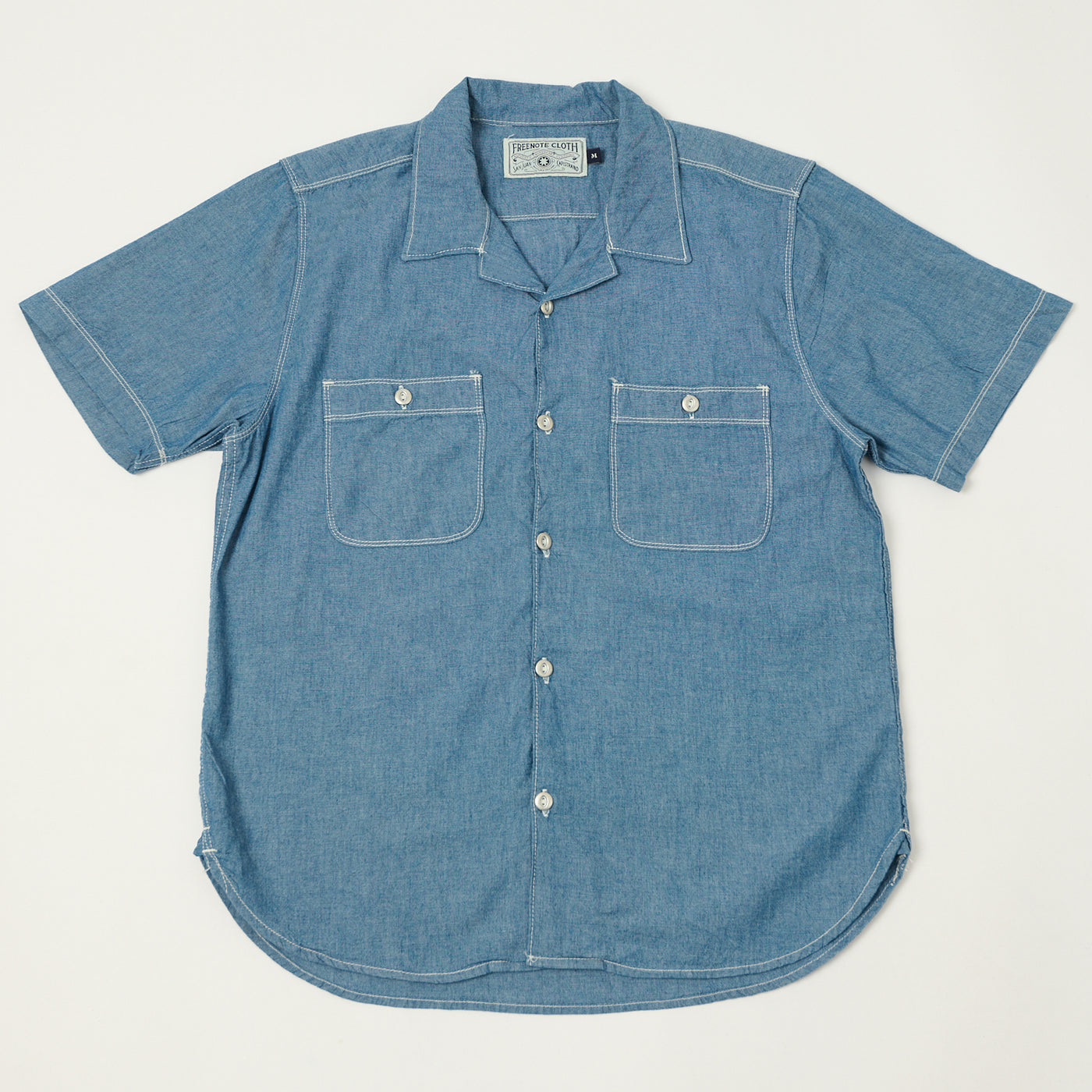 Freenote Cloth 'Dayton' Short Sleeve Chambray Shirt - Blue
