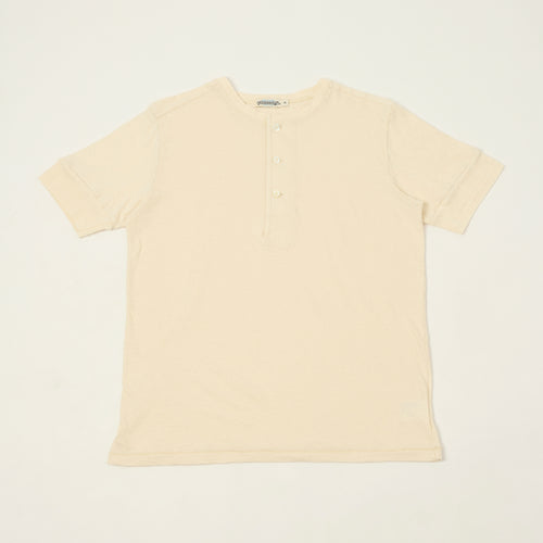 Freenote Cloth 'Fairmont' Short Sleeve Henley - Natural