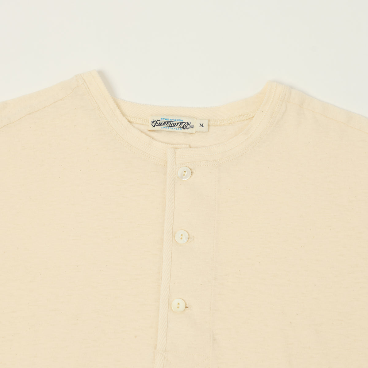 Freenote Cloth 'Fairmont' Short Sleeve Henley - Natural