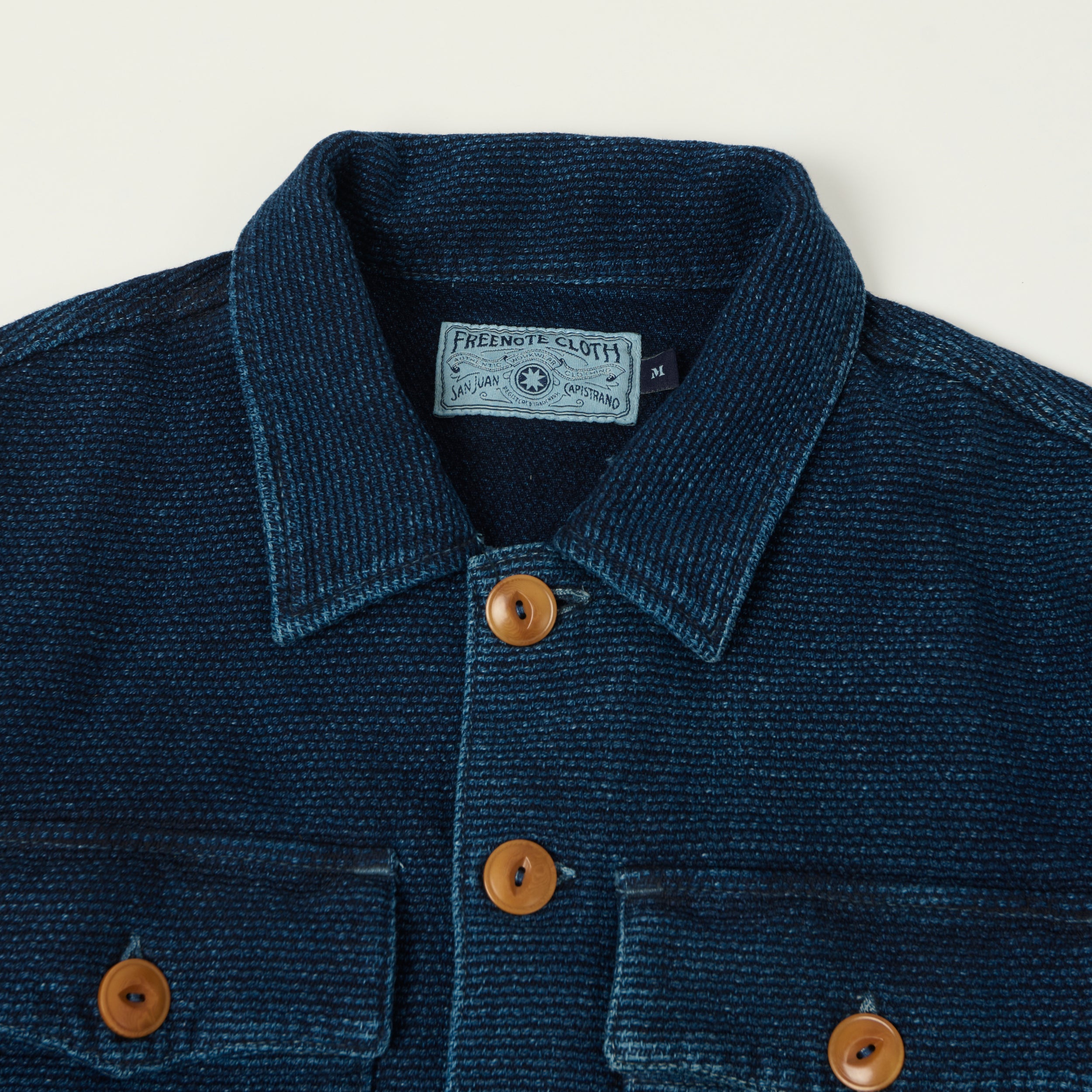 Freenote Cloth 'Midway' Indigo Sashiko Jacket - Rinsed