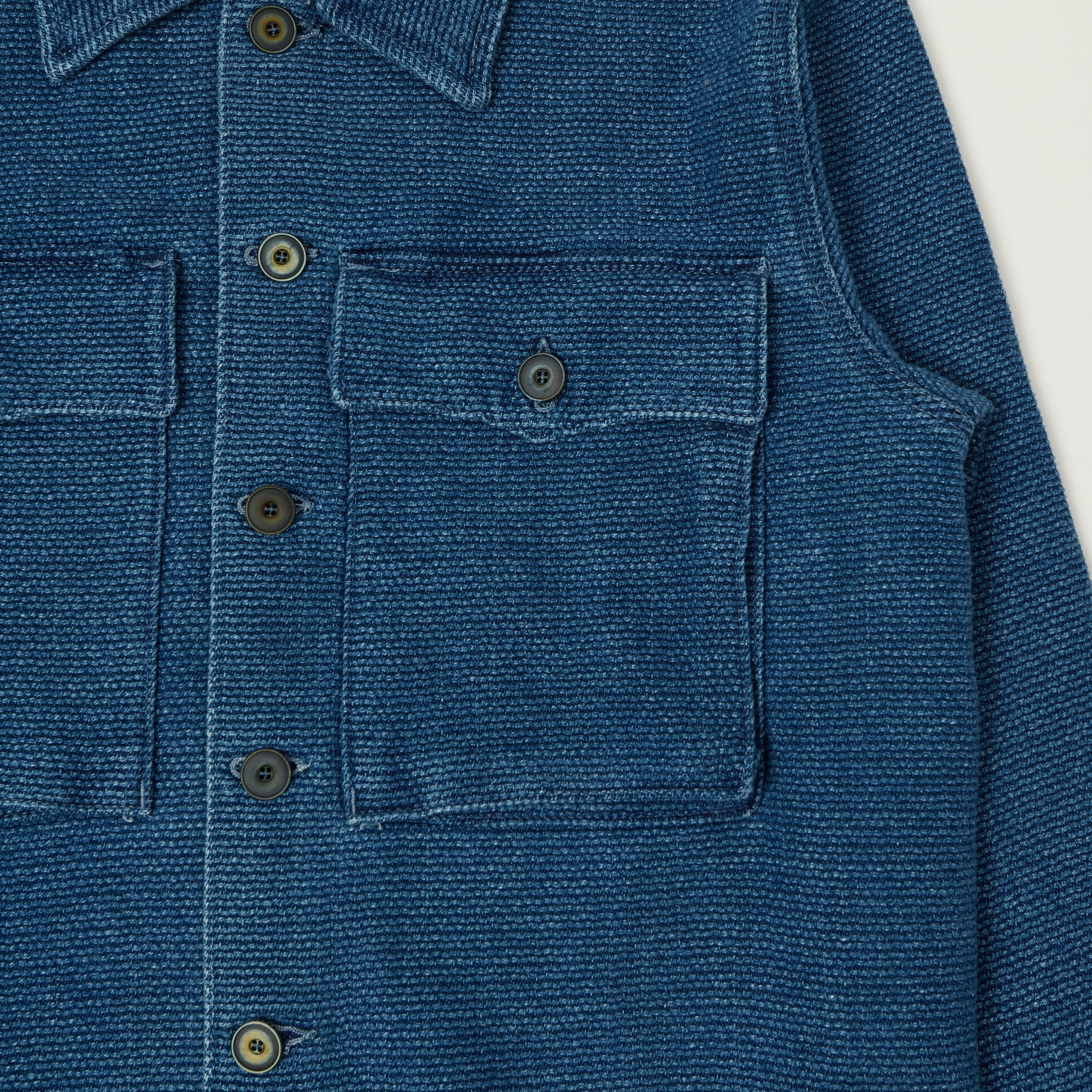 Freenote Cloth 'Midway' Indigo Sashiko Jacket - Two Year Wash