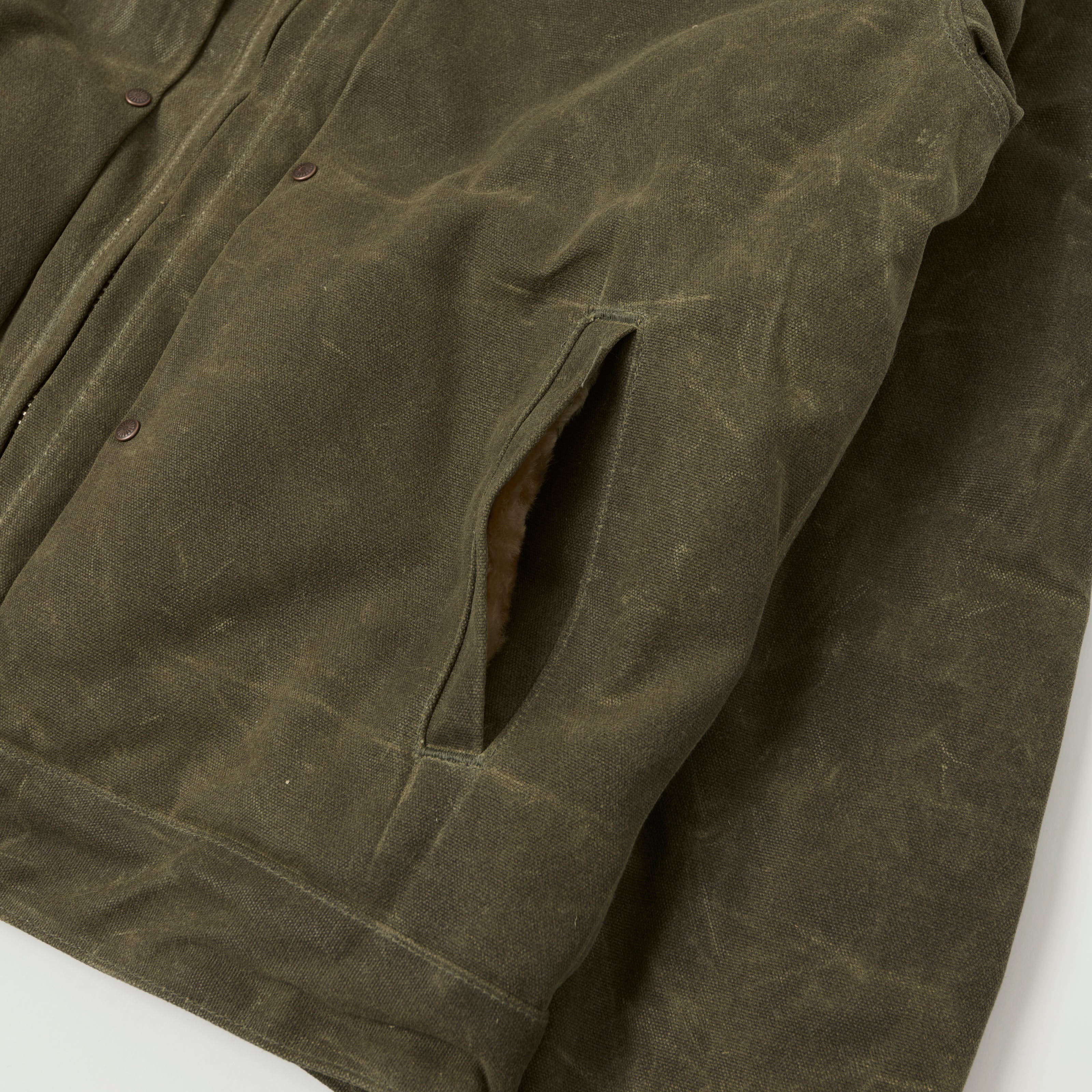 Freenote Cloth Shearling Lined Wax Canvas Jacket - Tobacco