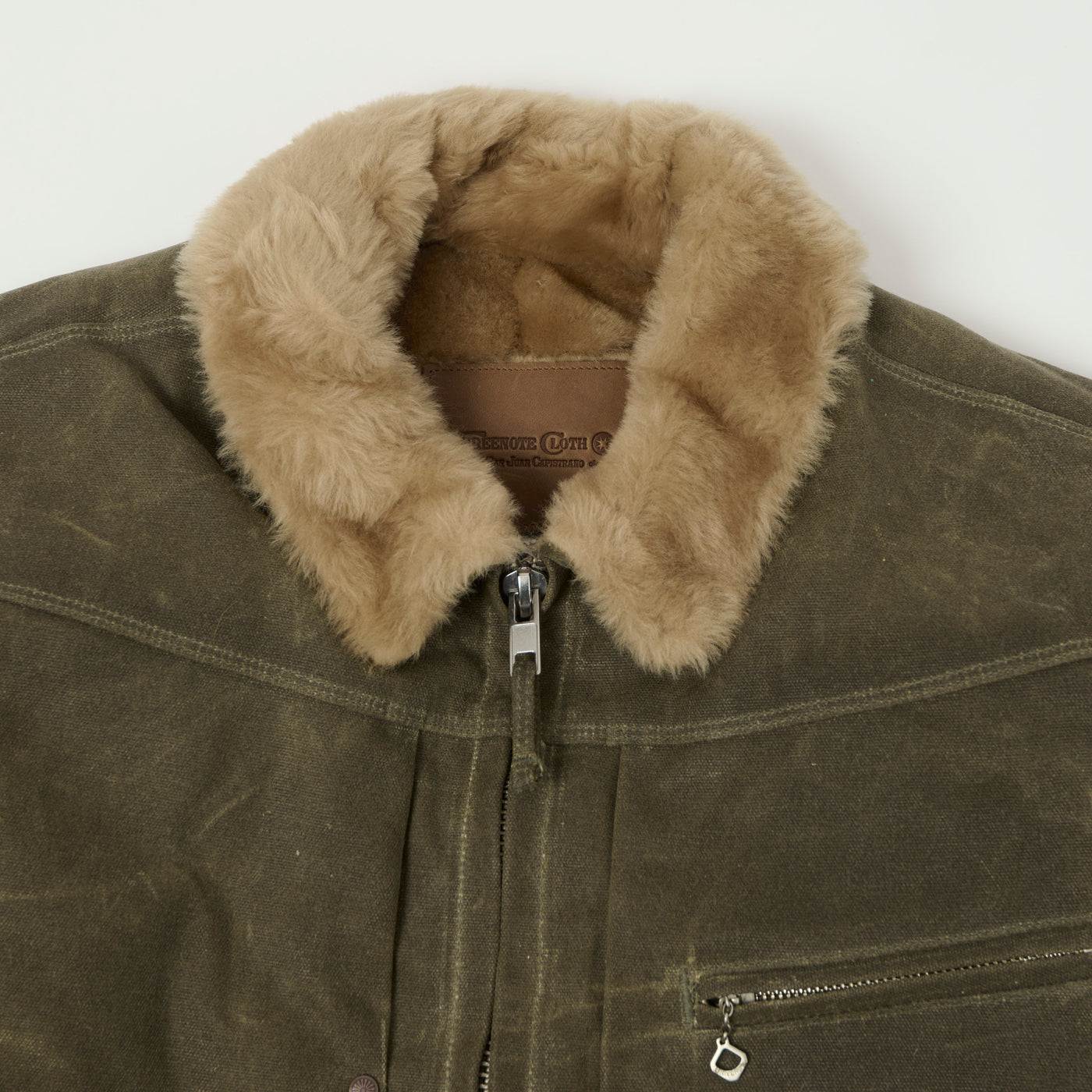 Freenote Cloth Shearling Lined Wax Canvas Jacket - Tobacco