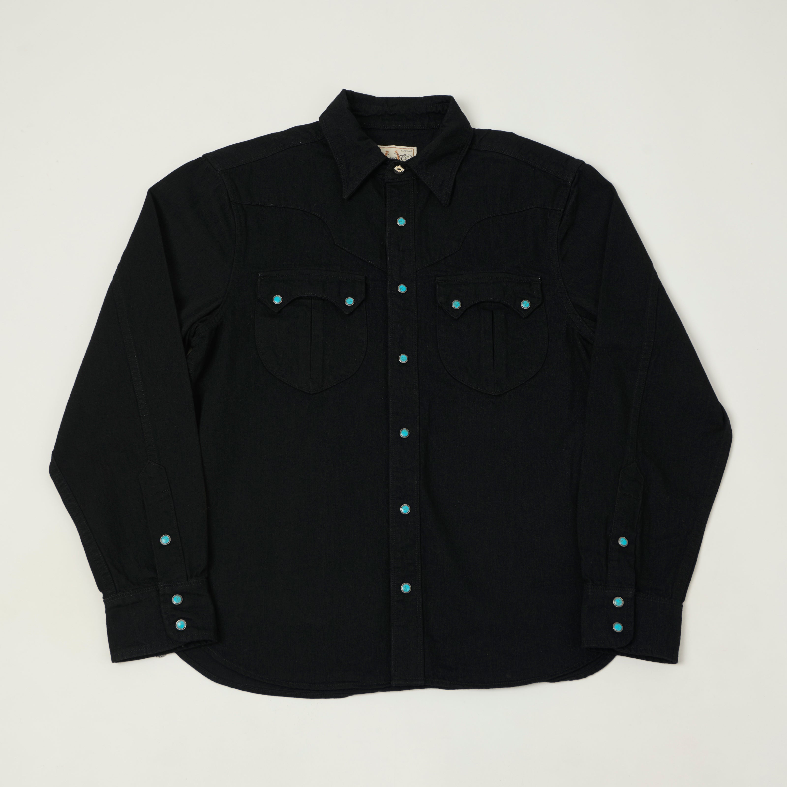 Freenote Cloth 'Sinclair' Denim Western Shirt - Black