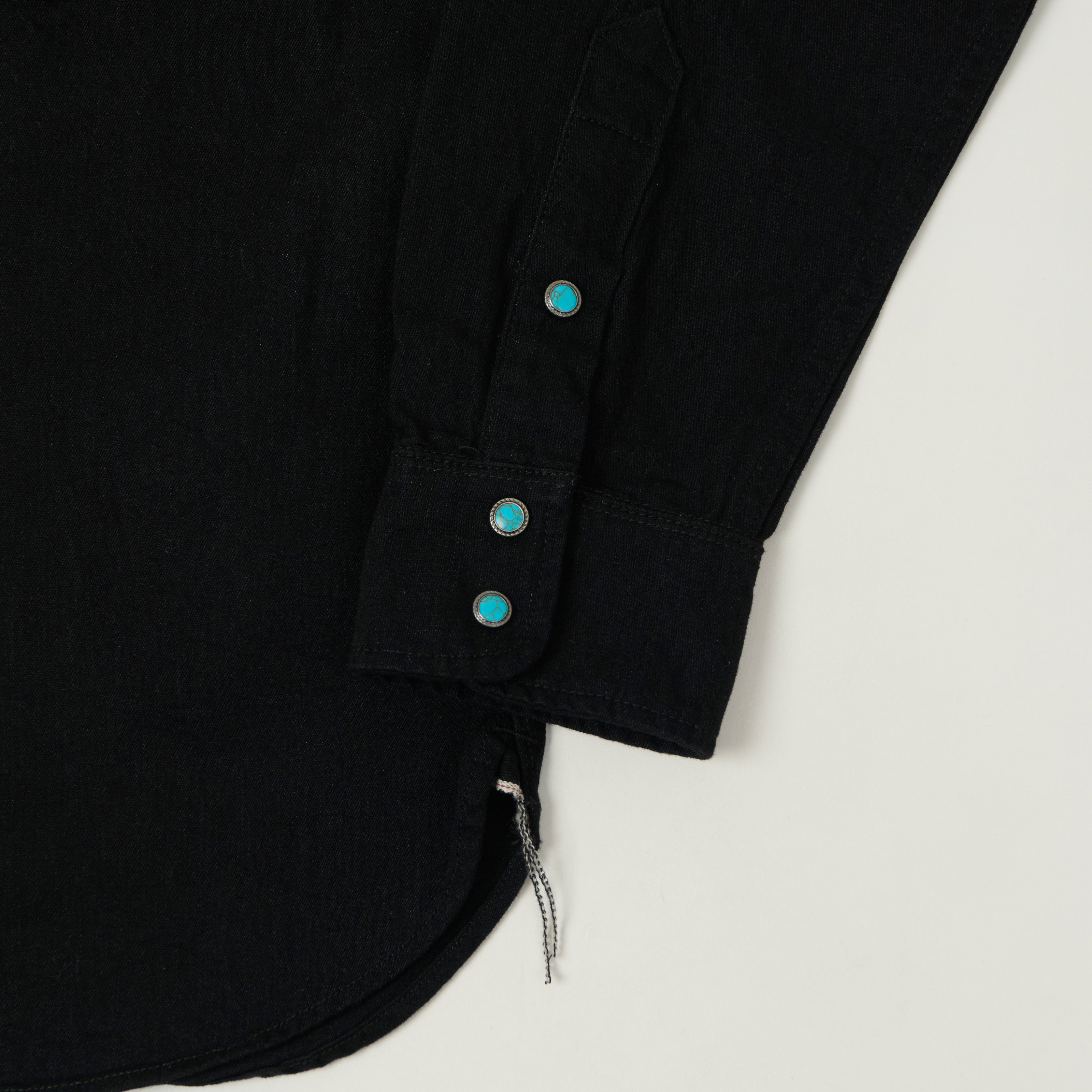 Freenote Cloth 'Sinclair' Denim Western Shirt - Black