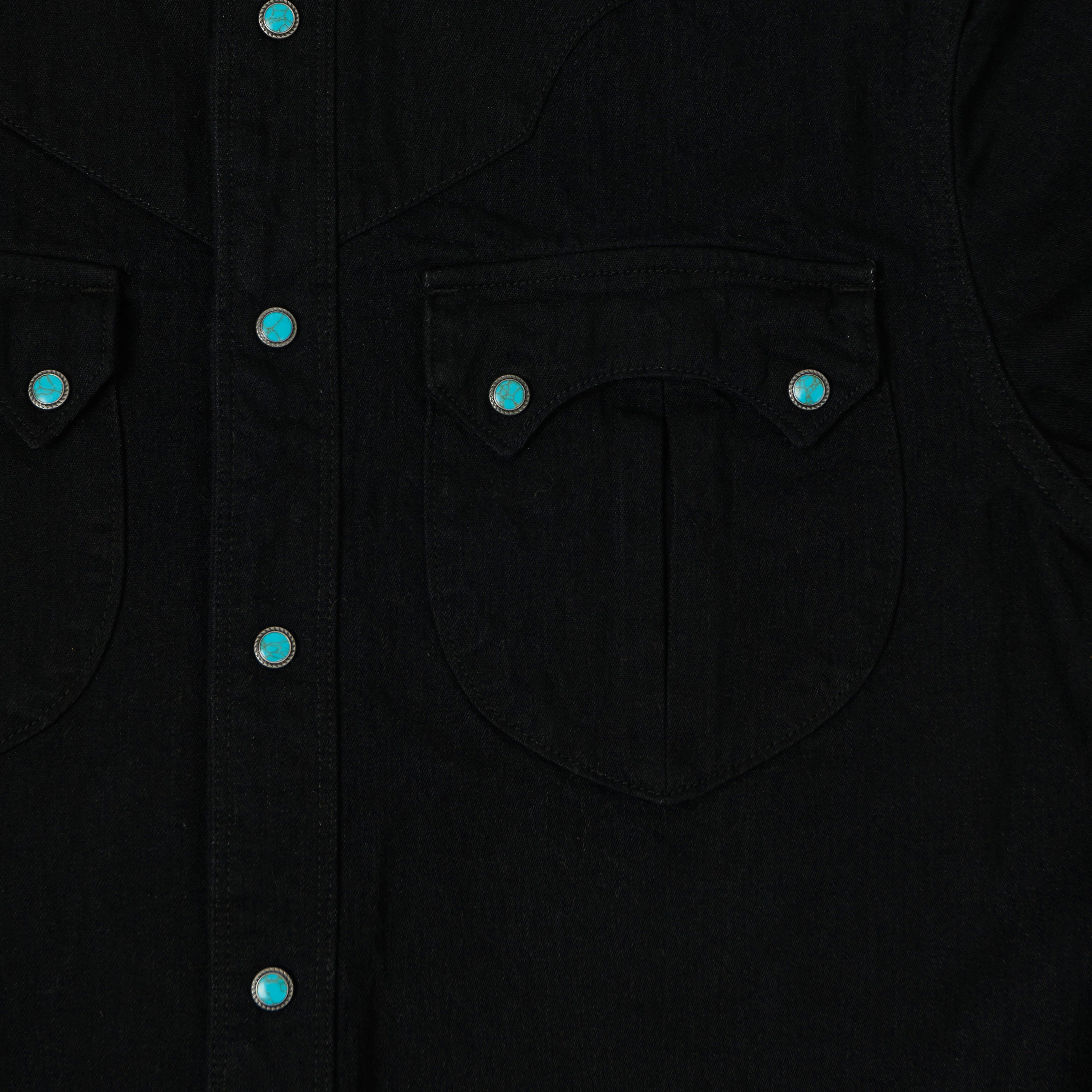 Freenote Cloth 'Sinclair' Denim Western Shirt - Black