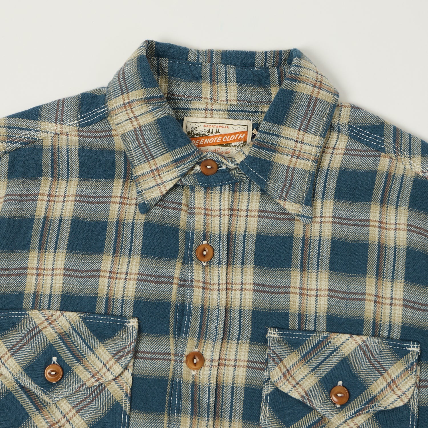 Freenote Cloth 'Wells' Plaid Shirt - Blue