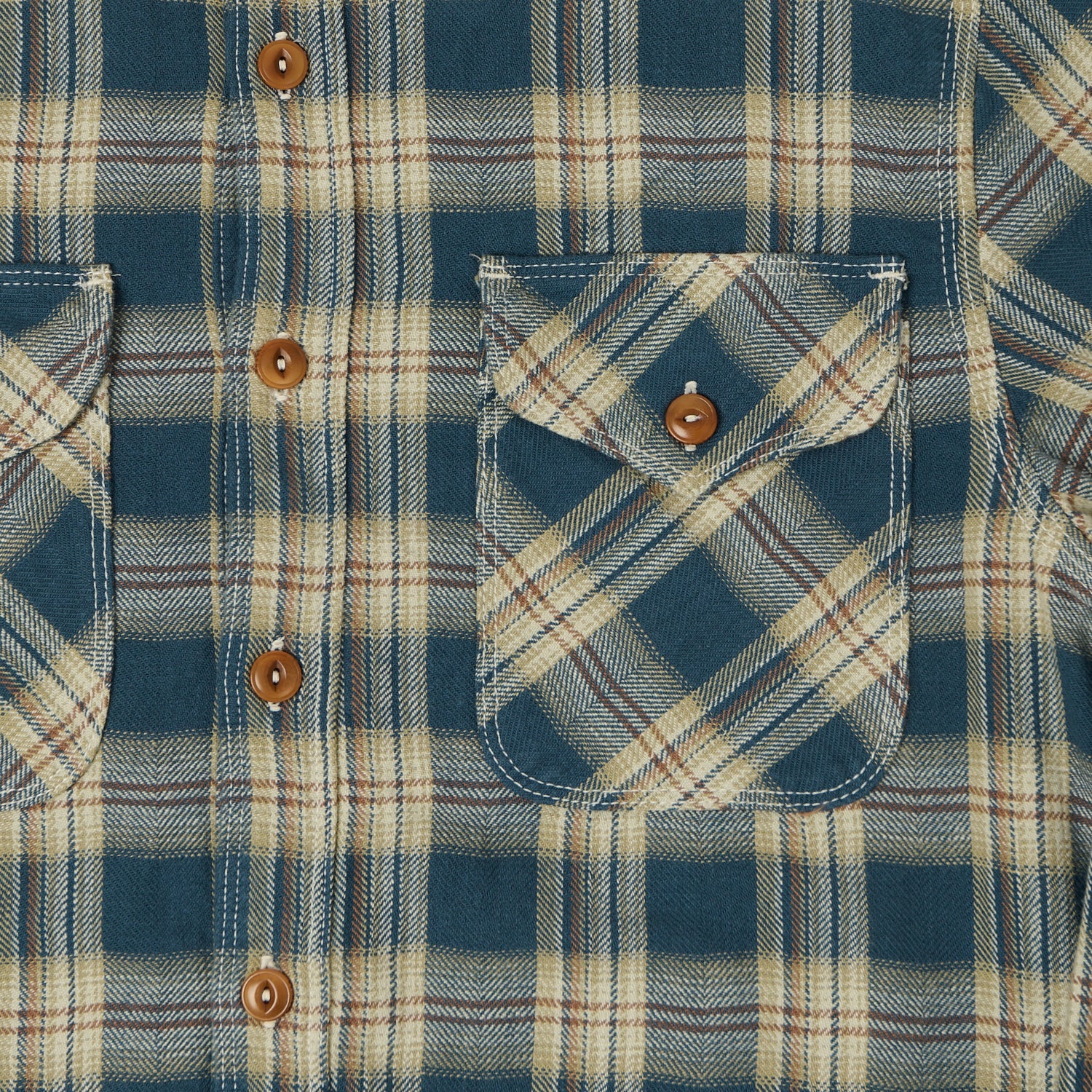 Freenote Cloth 'Wells' Plaid Shirt - Blue