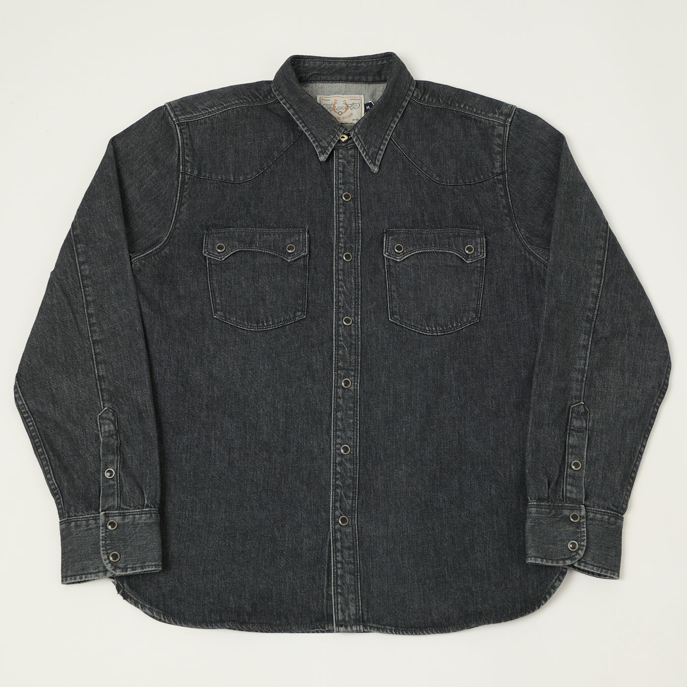 Freenote Cloth 'Modern' 11oz Denim Western Shirt - Black Stone Wash