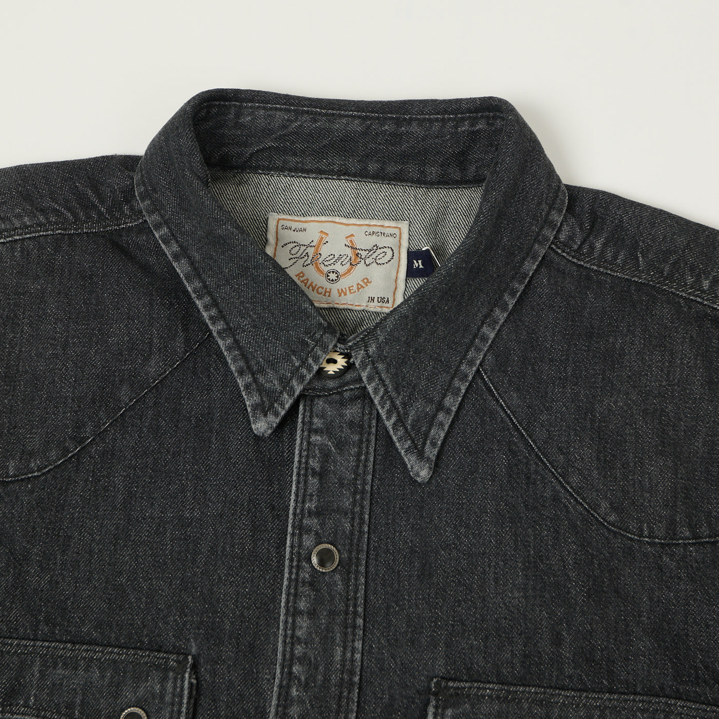 Freenote Cloth 'Modern' 11oz Denim Western Shirt - Black Stone Wash