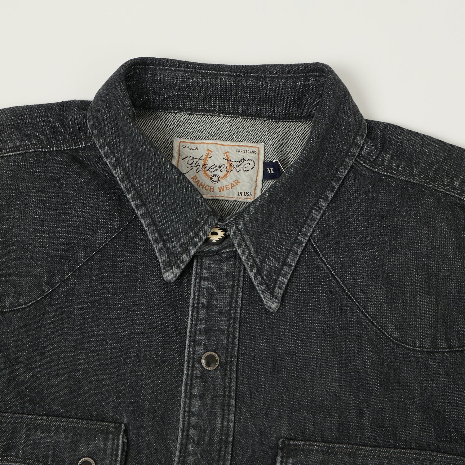 Freenote Cloth 'Modern' 11oz Denim Western Shirt - Black Stone Wash